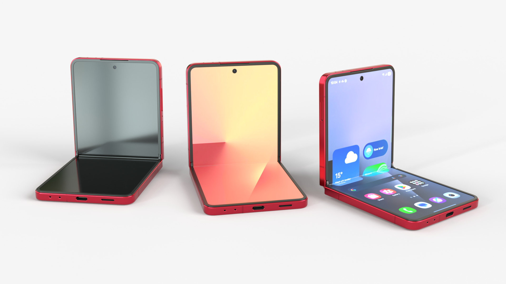 Samsung Galaxy Z Flip 7 Coralred 3D model_4