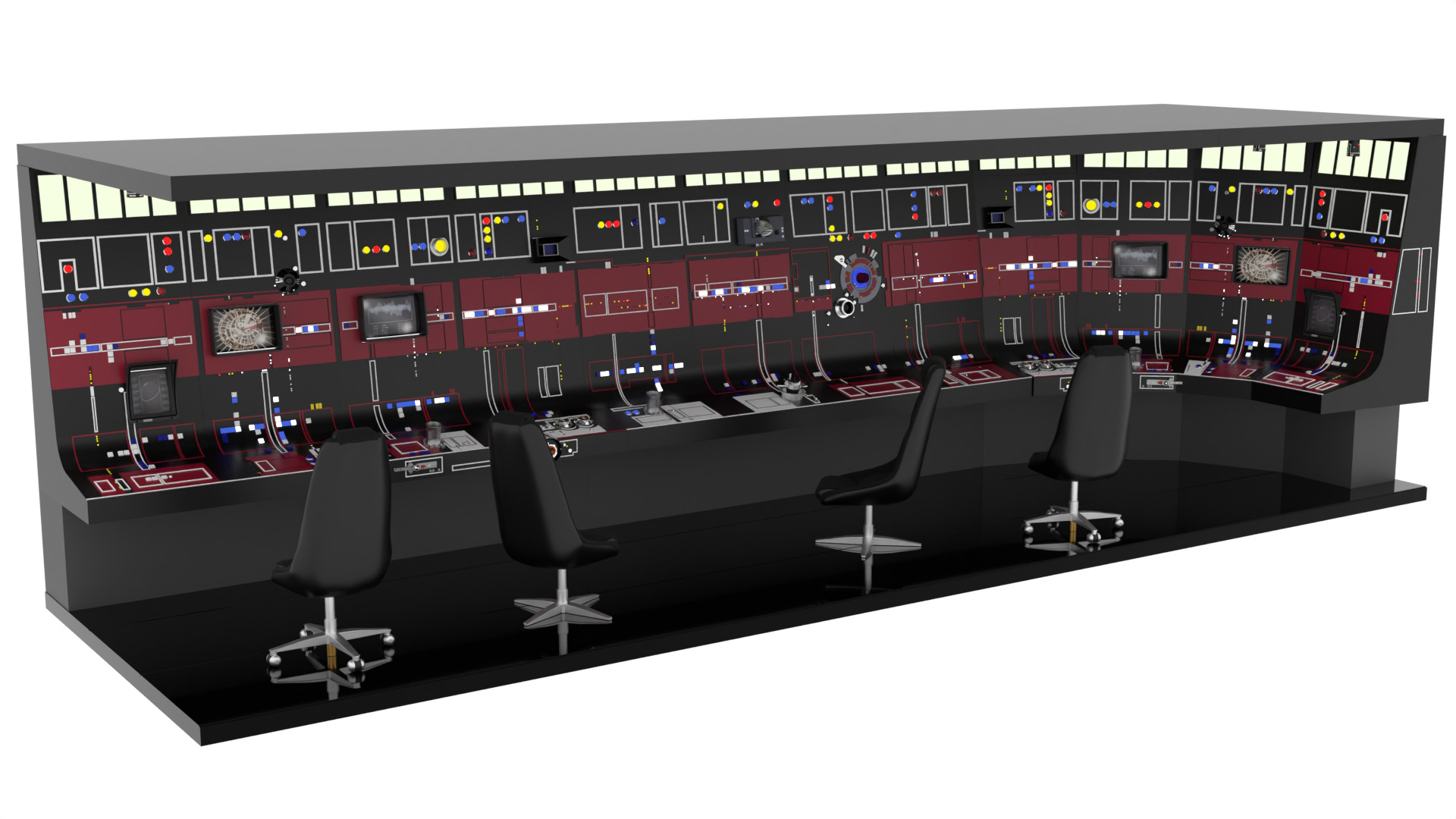 Set 3ac - Full Control Panels Wall 1-12 scale Blackseries 3D Model Collection_7