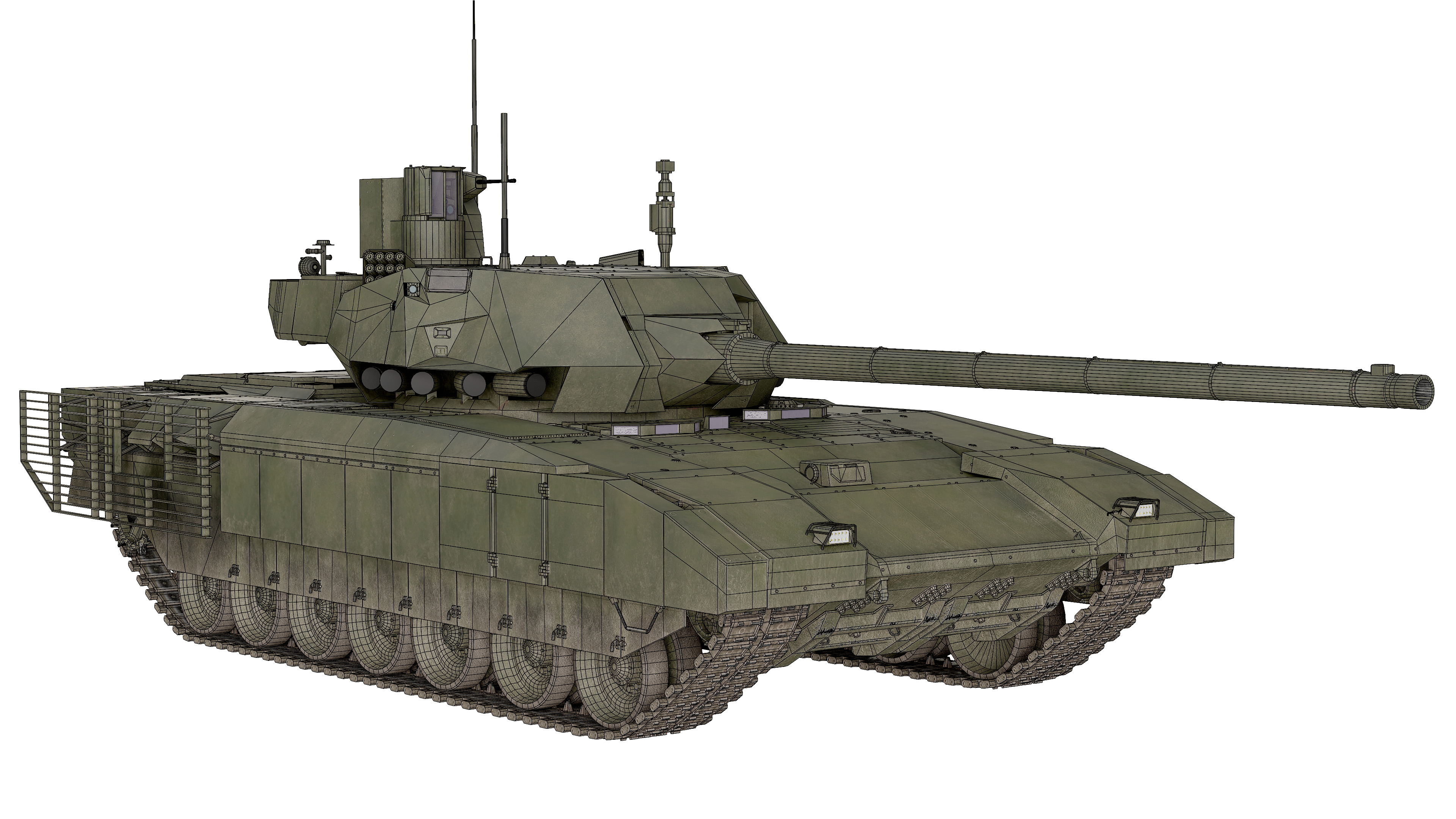 T-14 Armata Russian Tank Game Ready PBR 3D model Low-poly 3D model_39