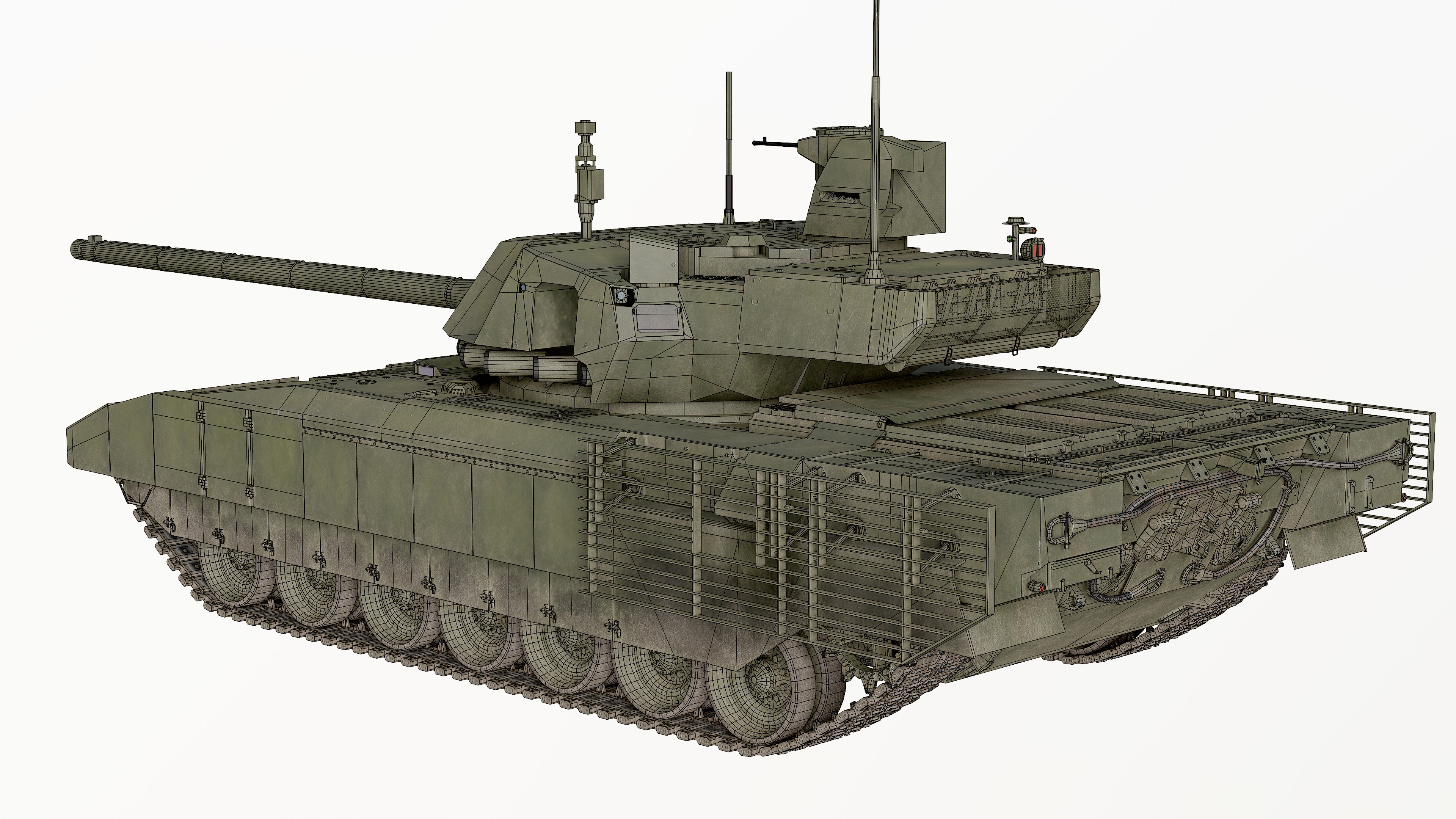 T-14 Armata Russian Tank Game Ready PBR 3D model Low-poly 3D model_35