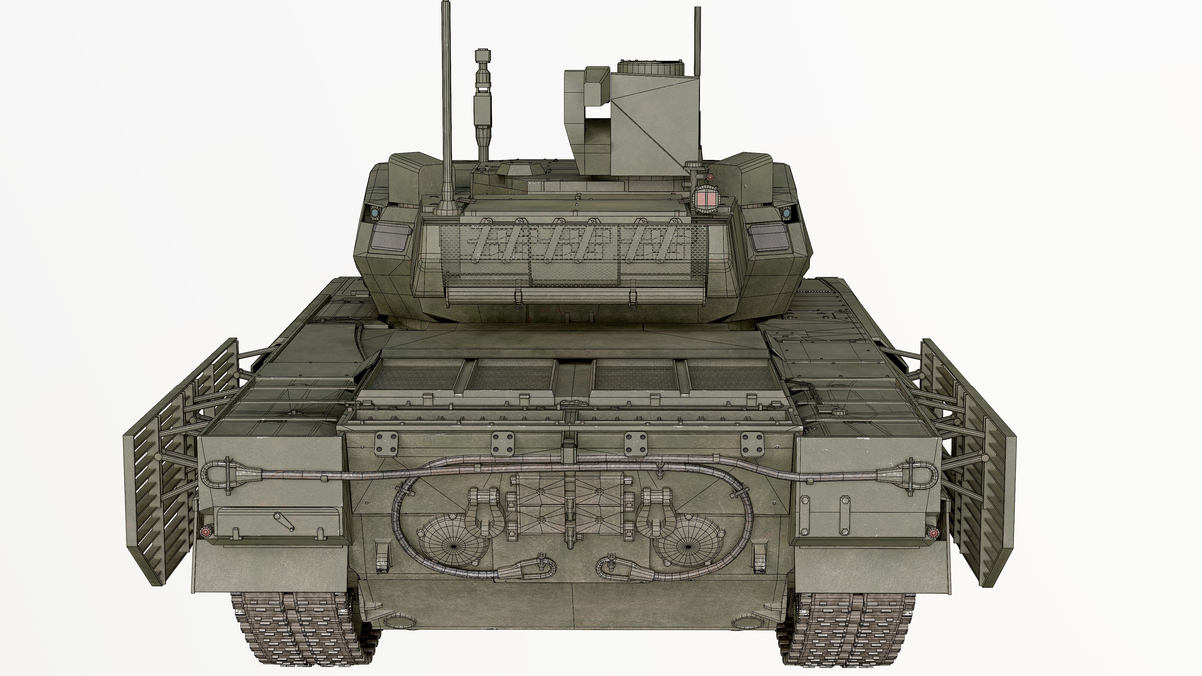 T-14 Armata Russian Tank Game Ready PBR 3D model Low-poly 3D model_36
