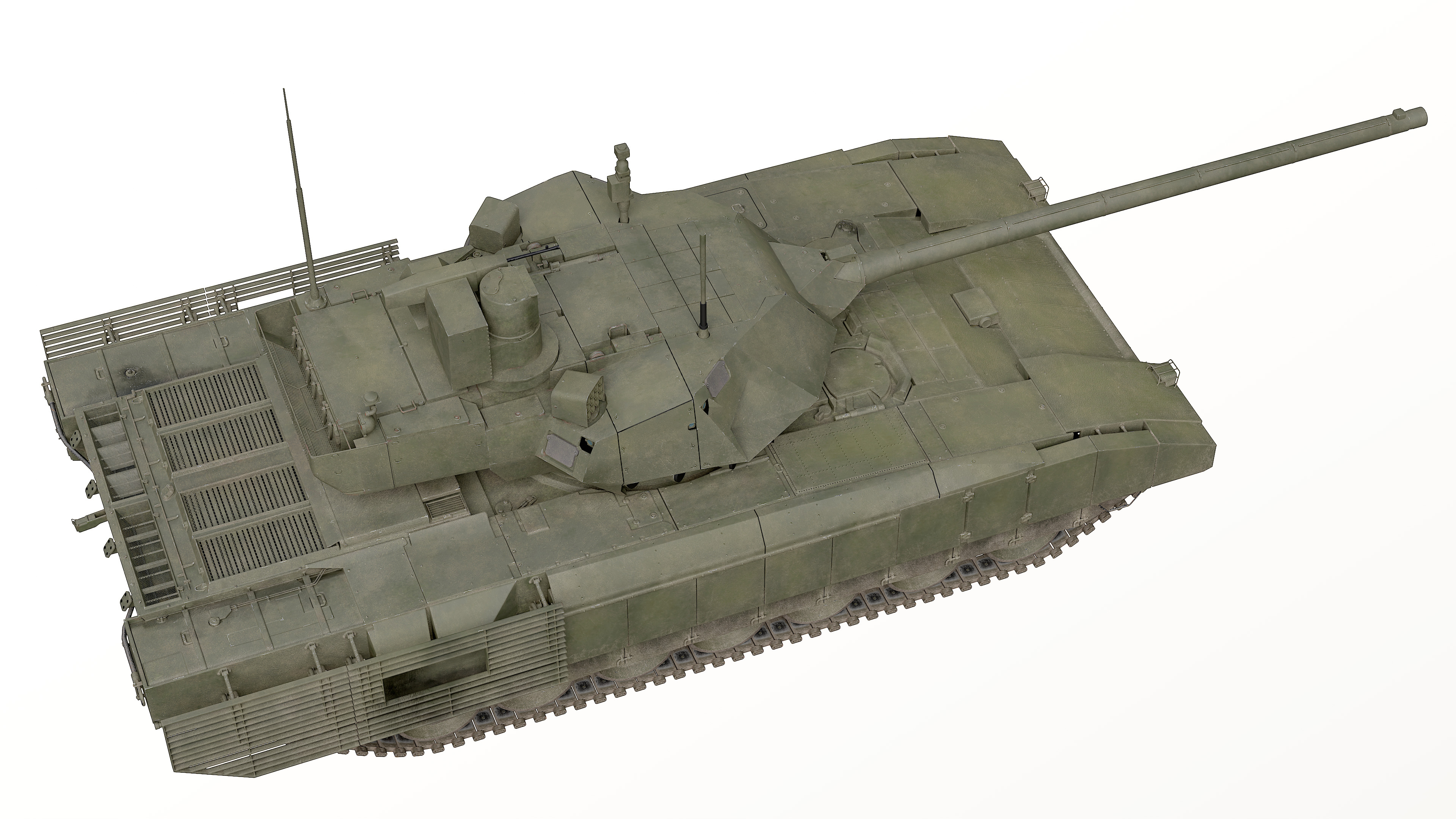 T-14 Armata Russian Tank Game Ready PBR 3D model Low-poly 3D model_22