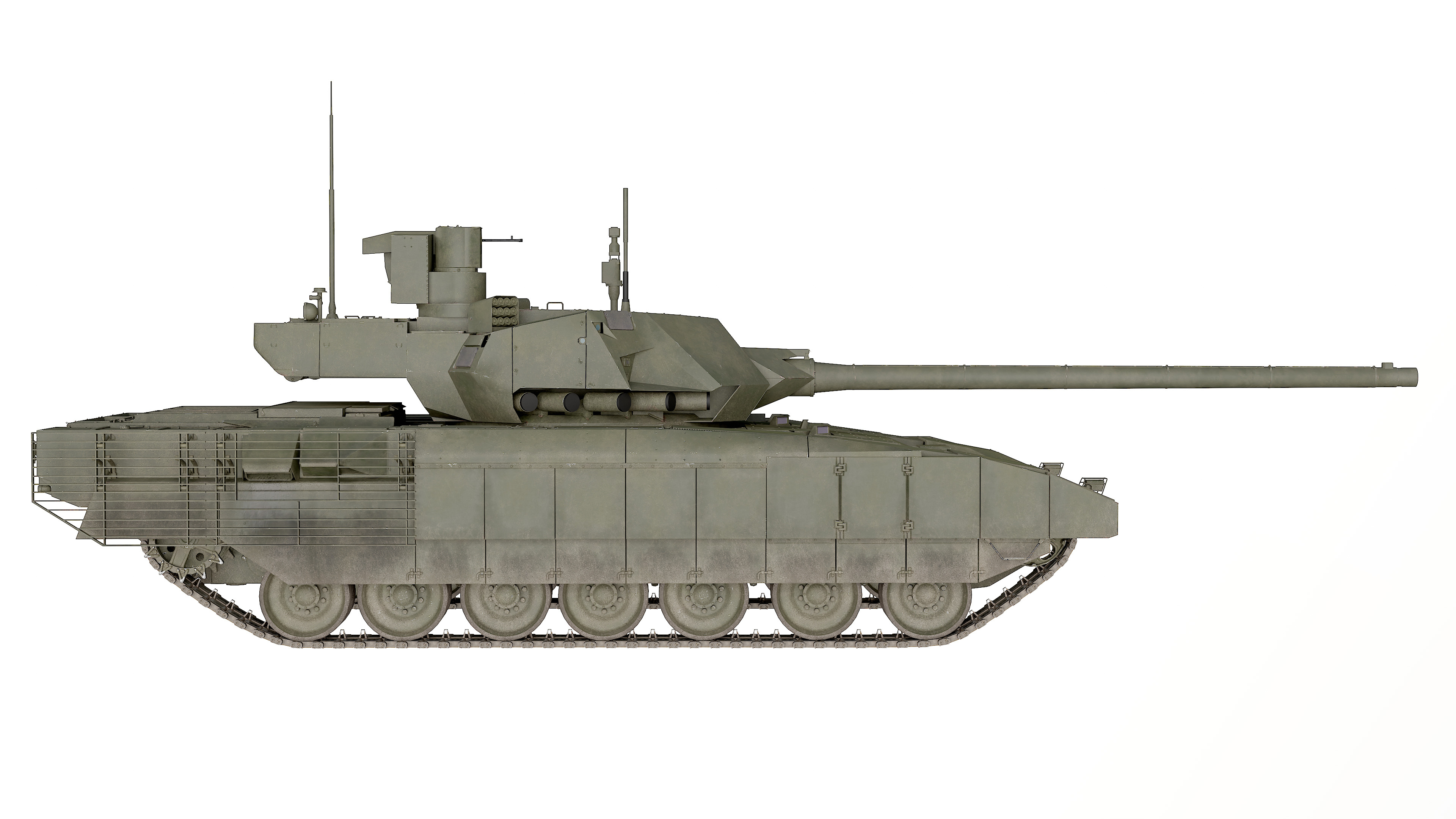 T-14 Armata Russian Tank Game Ready PBR 3D model Low-poly 3D model_8