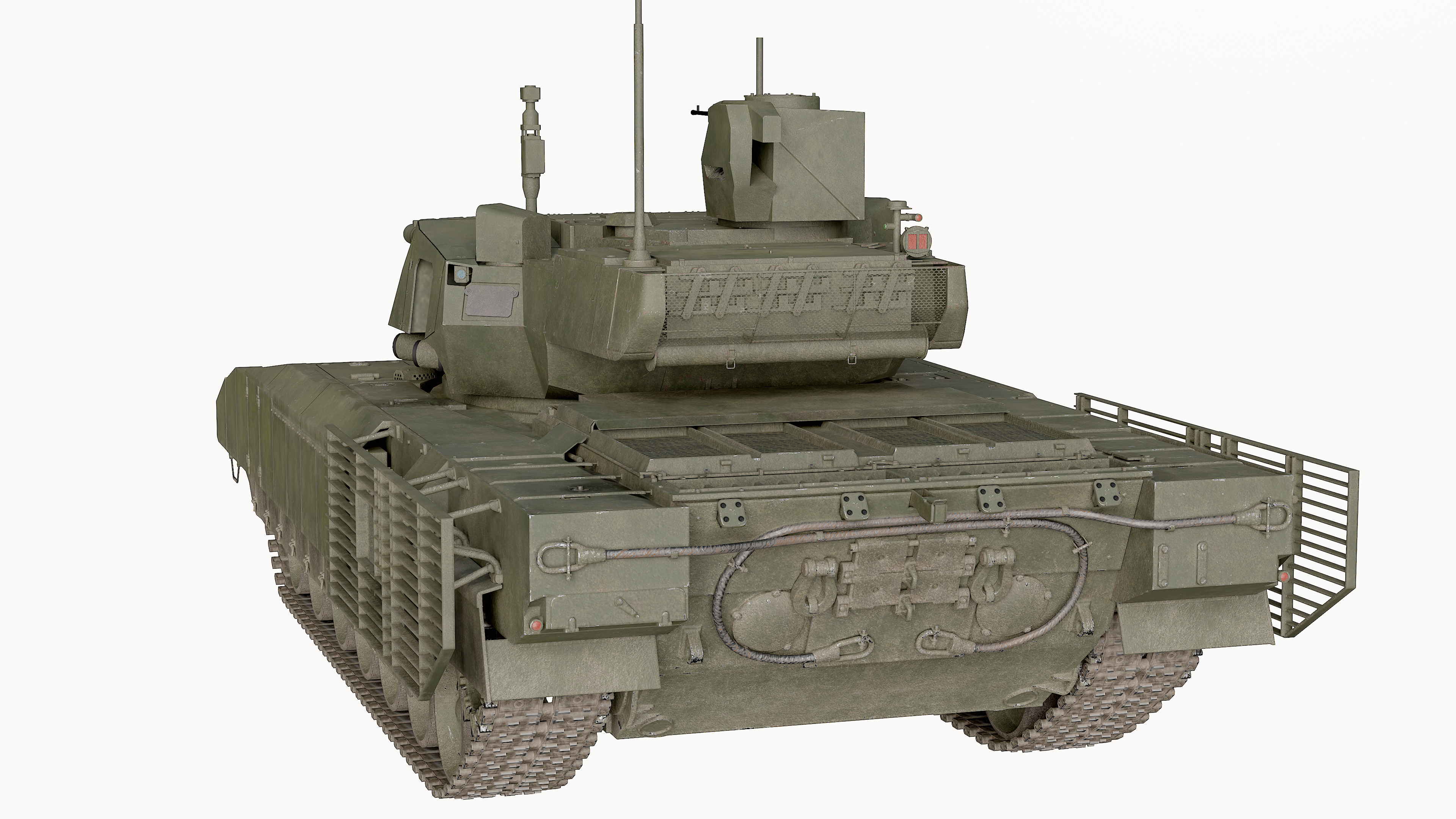 T-14 Armata Russian Tank Game Ready PBR 3D model Low-poly 3D model_32