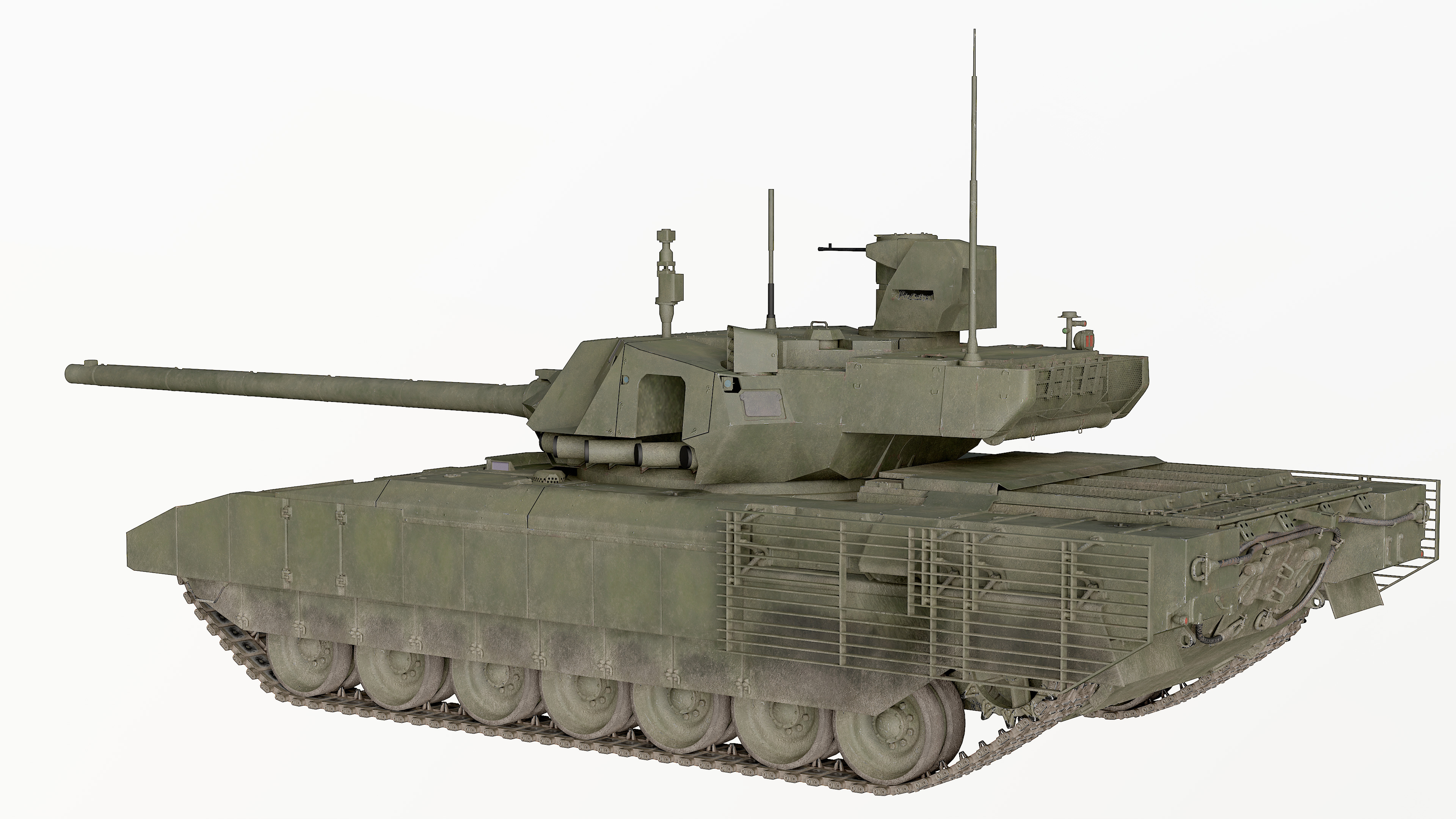 T-14 Armata Russian Tank Game Ready PBR 3D model Low-poly 3D model_30