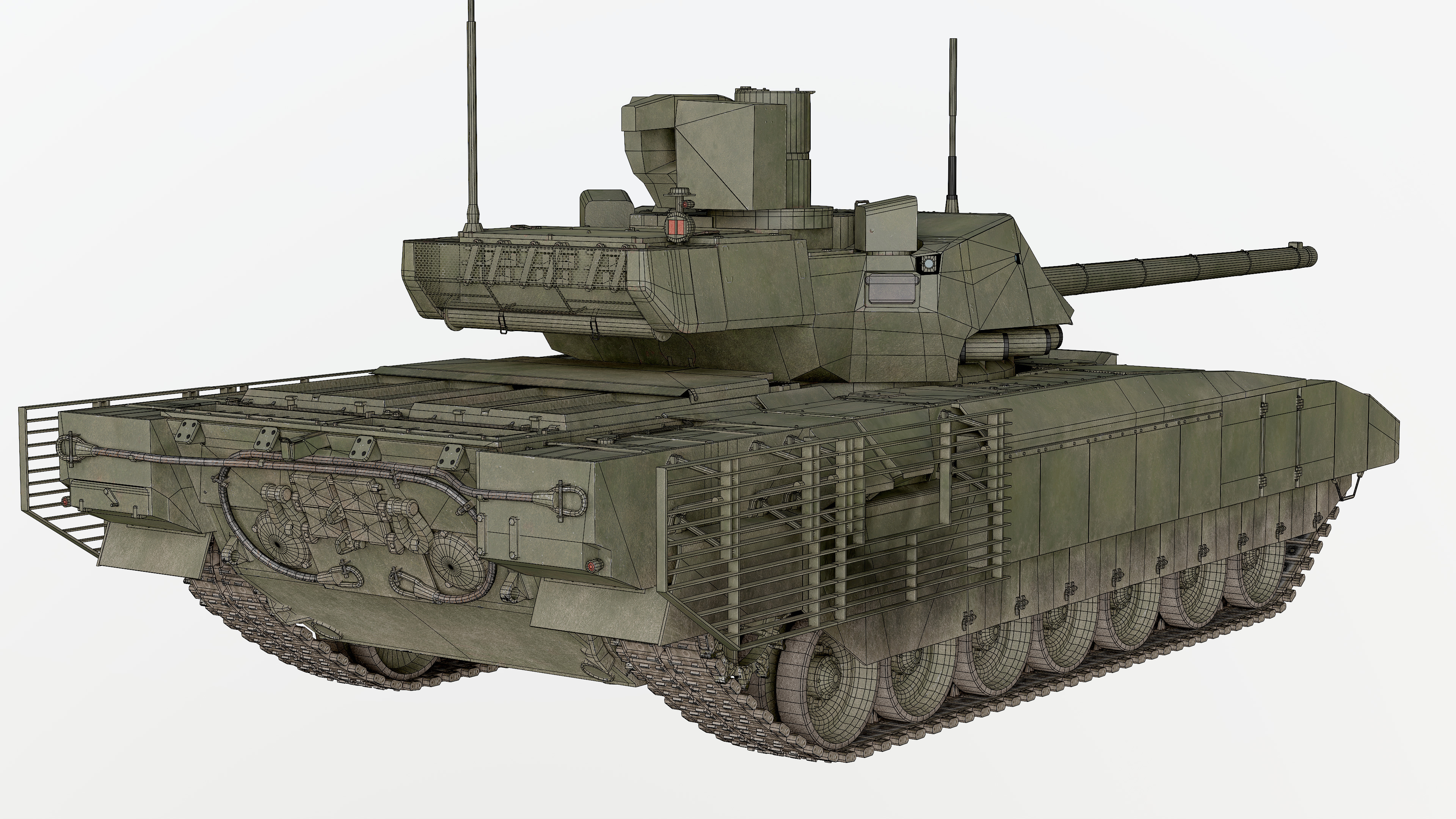 T-14 Armata Russian Tank Game Ready PBR 3D model Low-poly 3D model_37