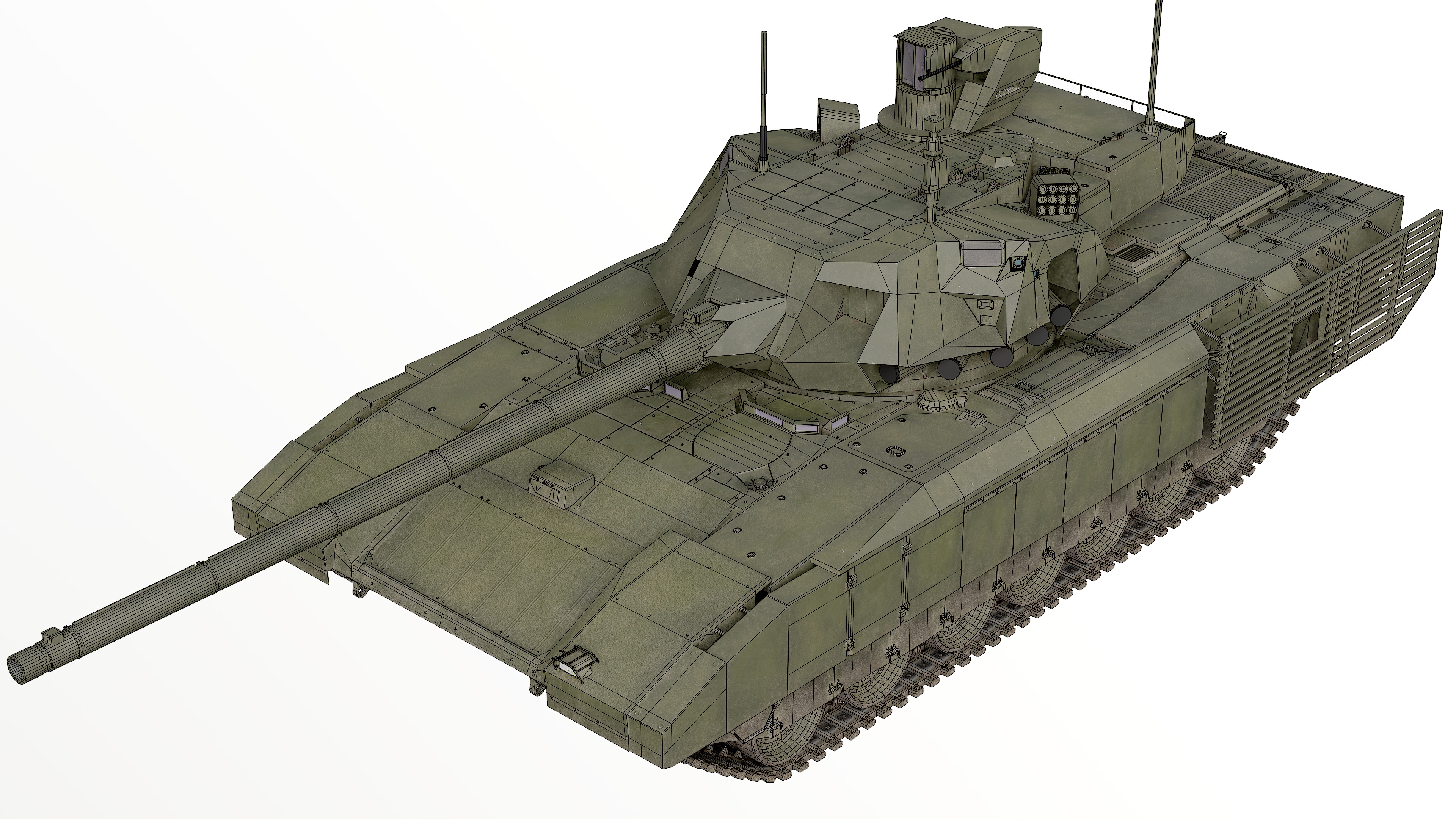 T-14 Armata Russian Tank Game Ready PBR 3D model Low-poly 3D model_41
