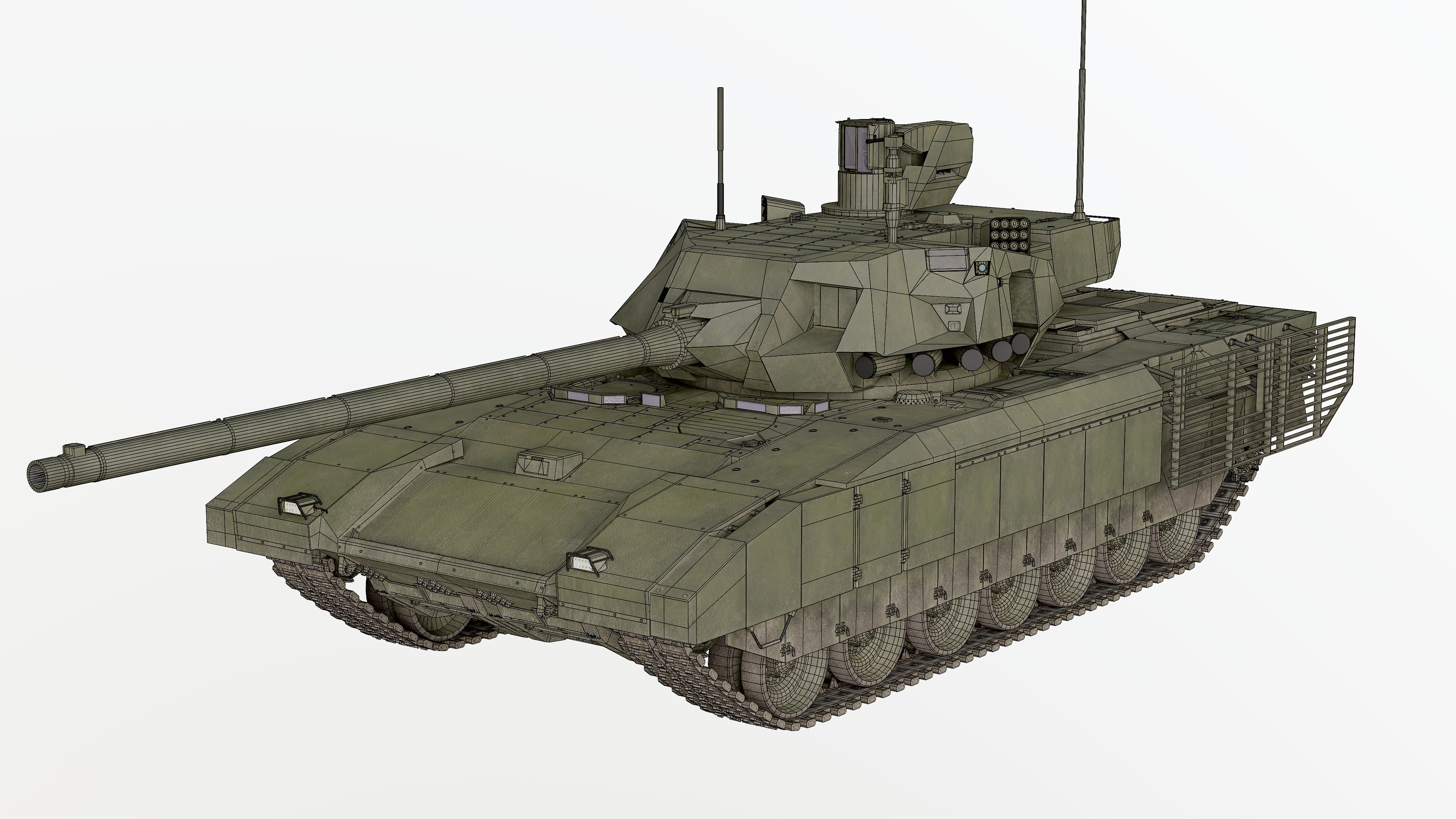 T-14 Armata Russian Tank Game Ready PBR 3D model Low-poly 3D model_33