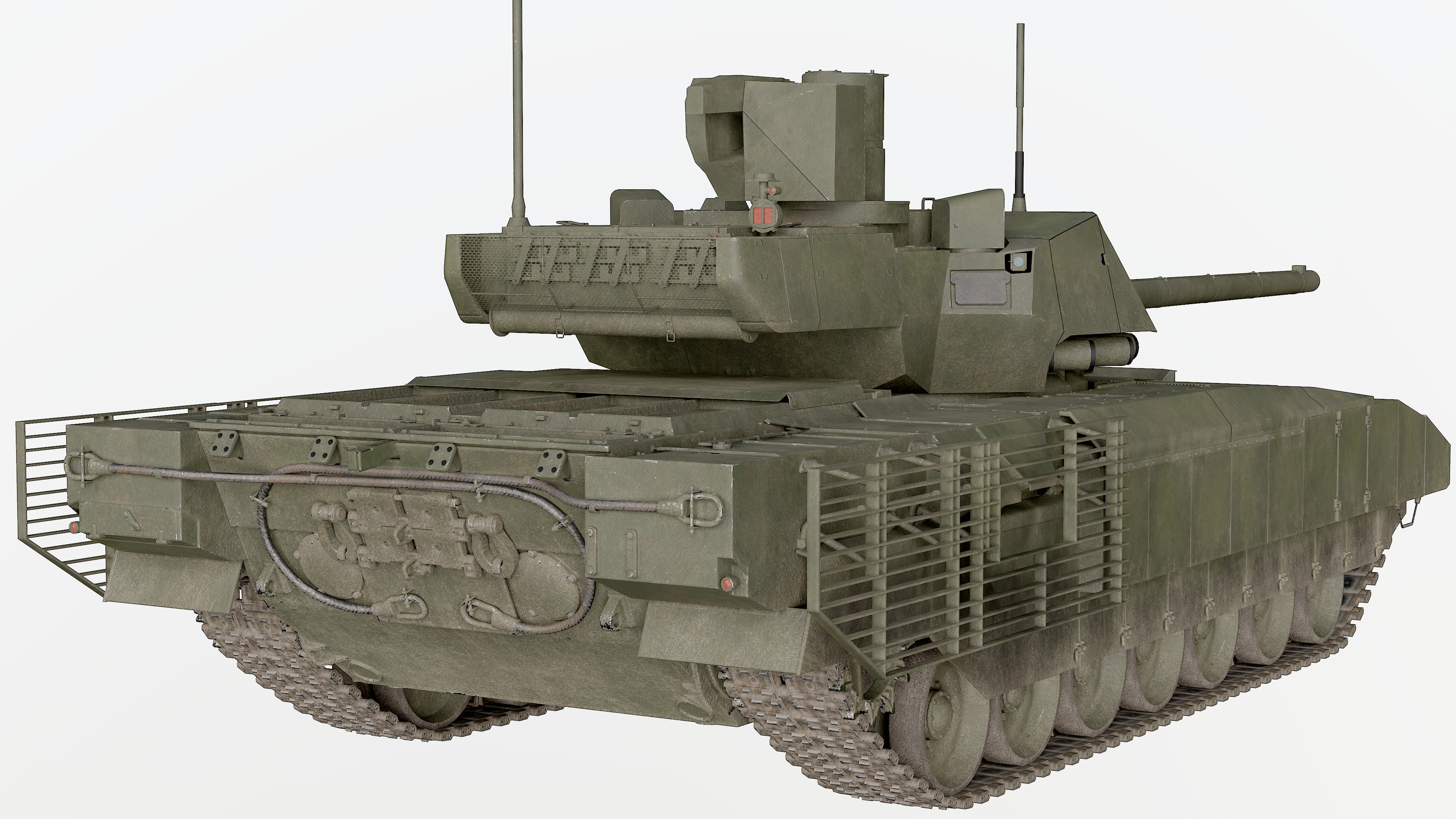 T-14 Armata Russian Tank Game Ready PBR 3D model Low-poly 3D model_4