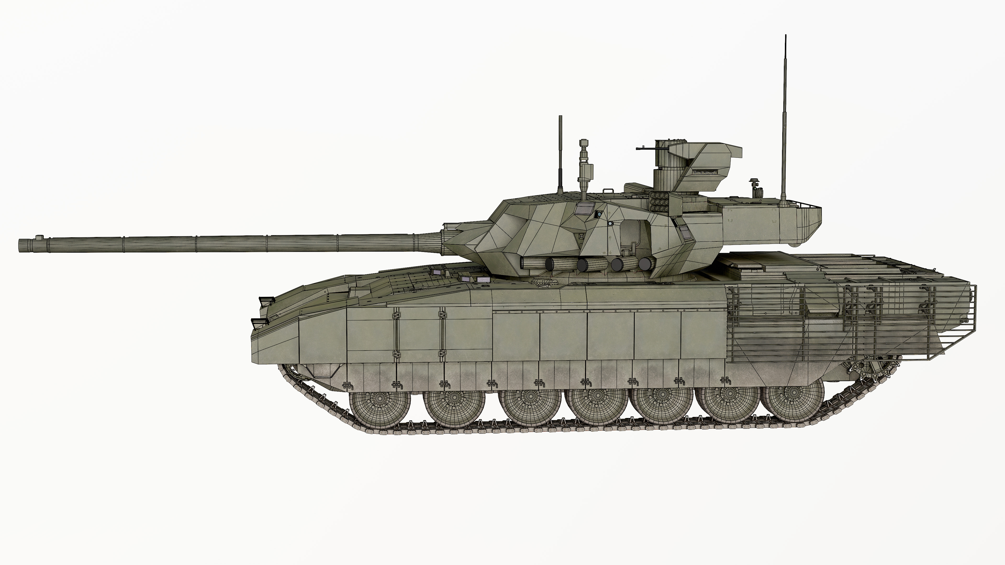 T-14 Armata Russian Tank Game Ready PBR 3D model Low-poly 3D model_34