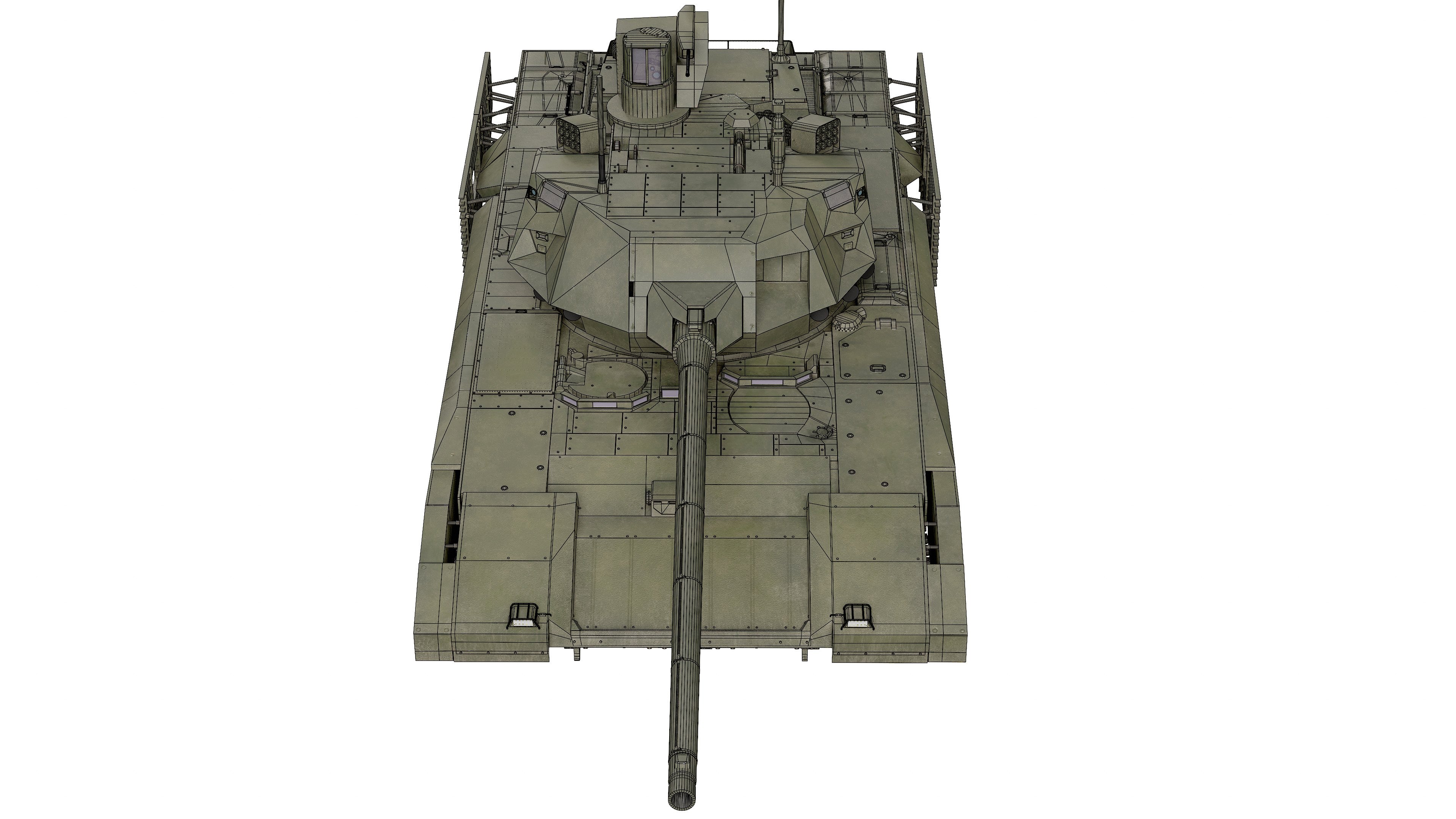 T-14 Armata Russian Tank Game Ready PBR 3D model Low-poly 3D model_48