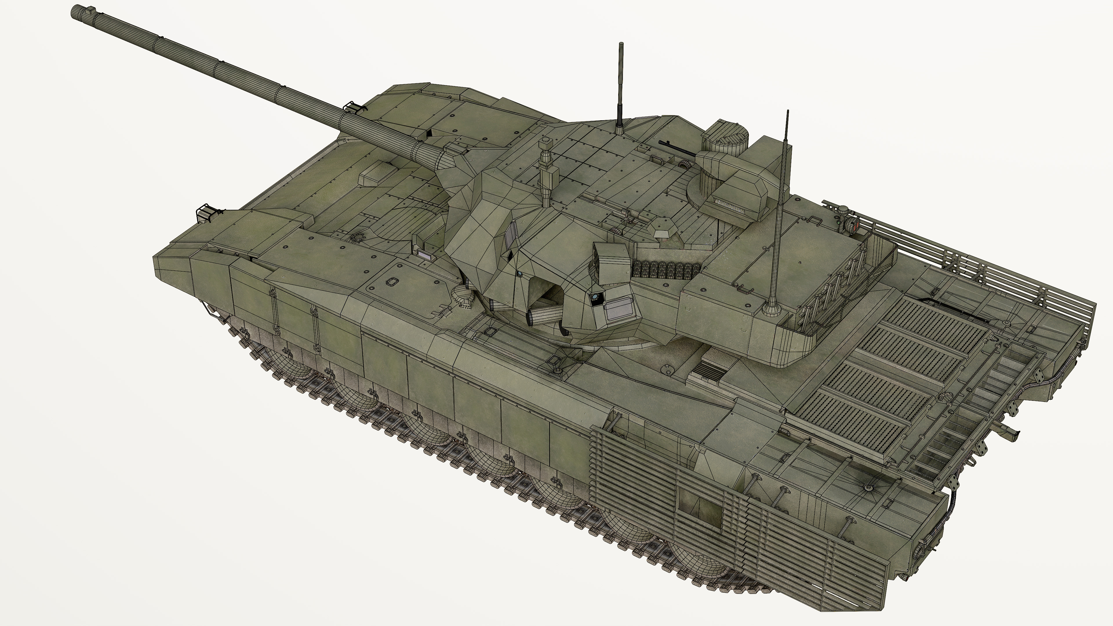 T-14 Armata Russian Tank Game Ready PBR 3D model Low-poly 3D model_43