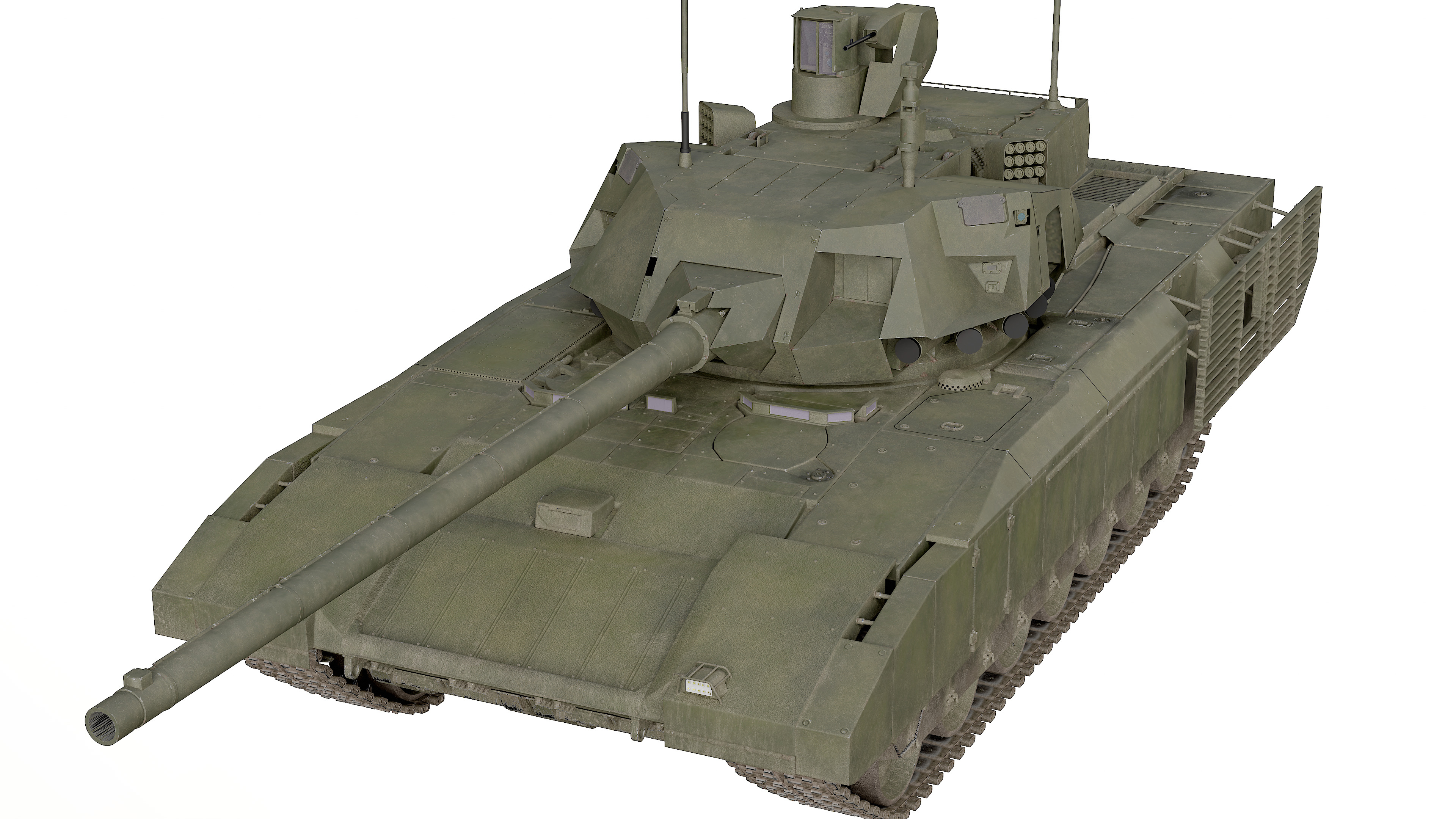 T-14 Armata Russian Tank Game Ready PBR 3D model Low-poly 3D model_15