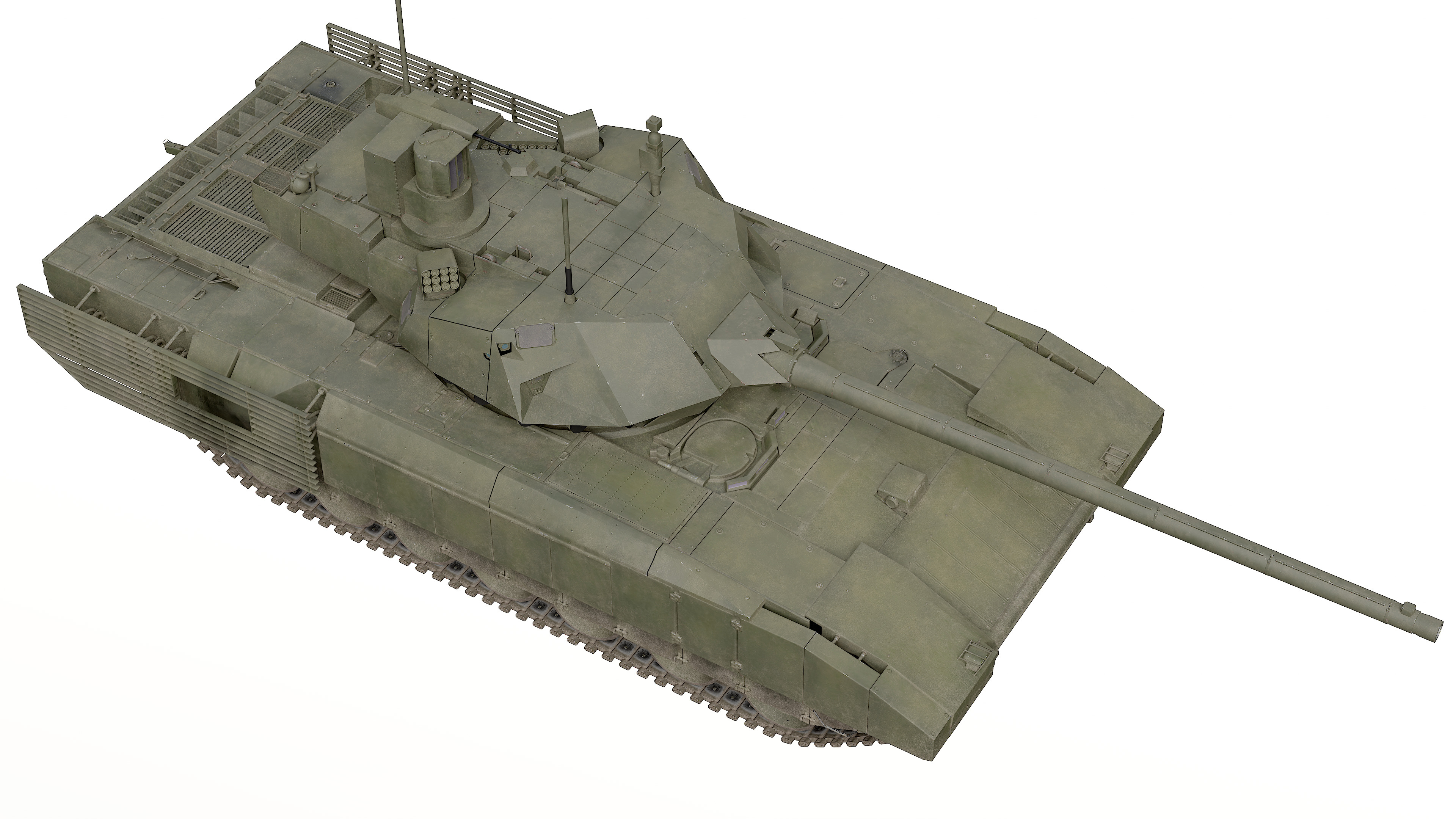 T-14 Armata Russian Tank Game Ready PBR 3D model Low-poly 3D model_25