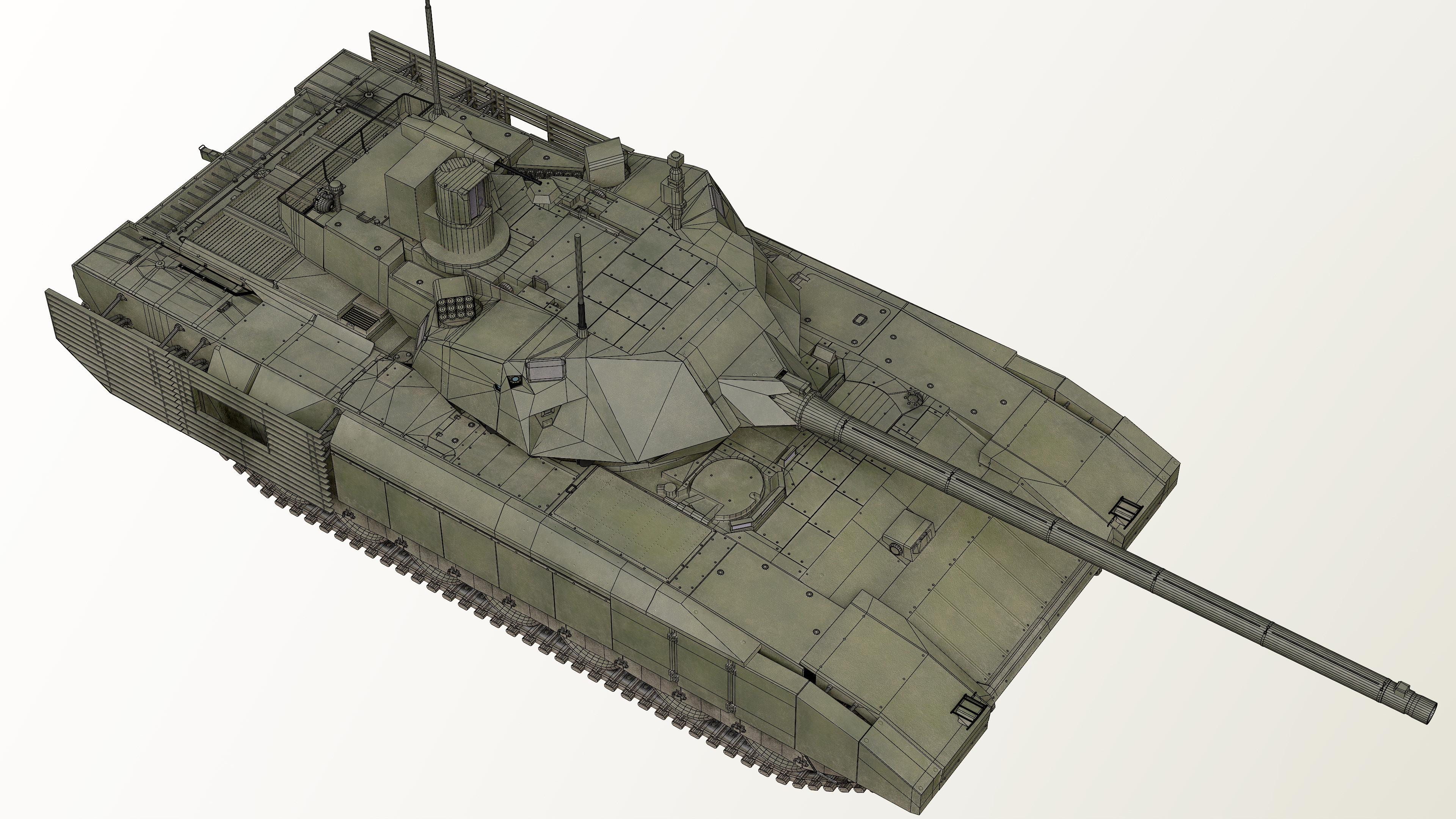 T-14 Armata Russian Tank Game Ready PBR 3D model Low-poly 3D model_47