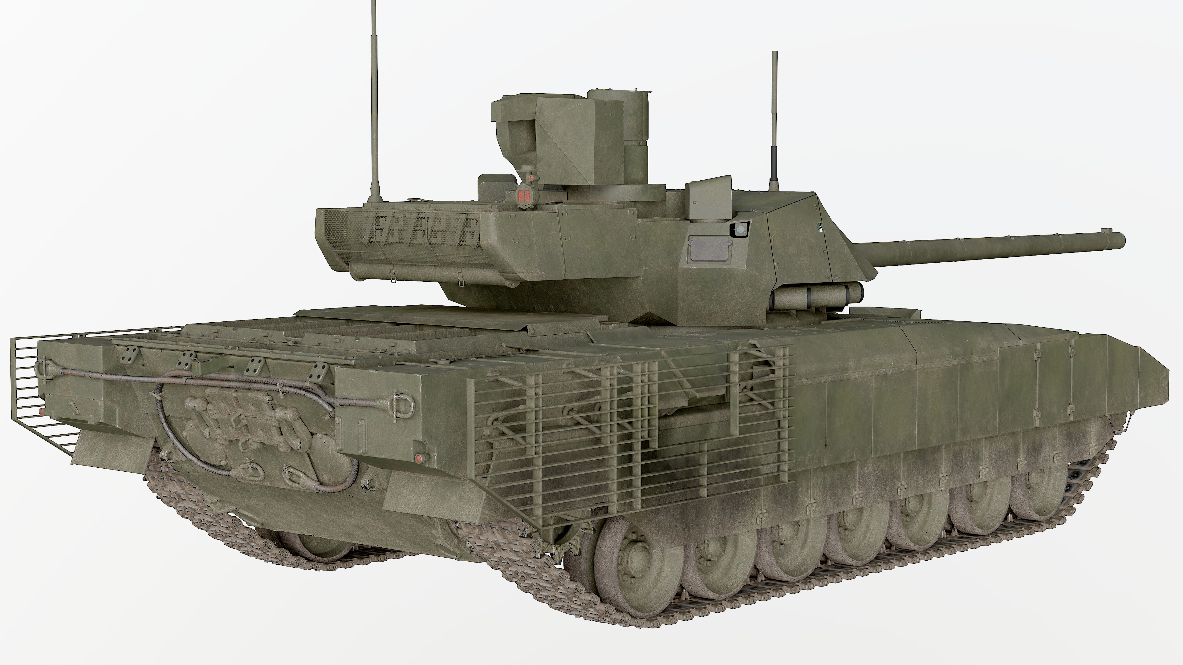 T-14 Armata Russian Tank Game Ready PBR 3D model Low-poly 3D model_5