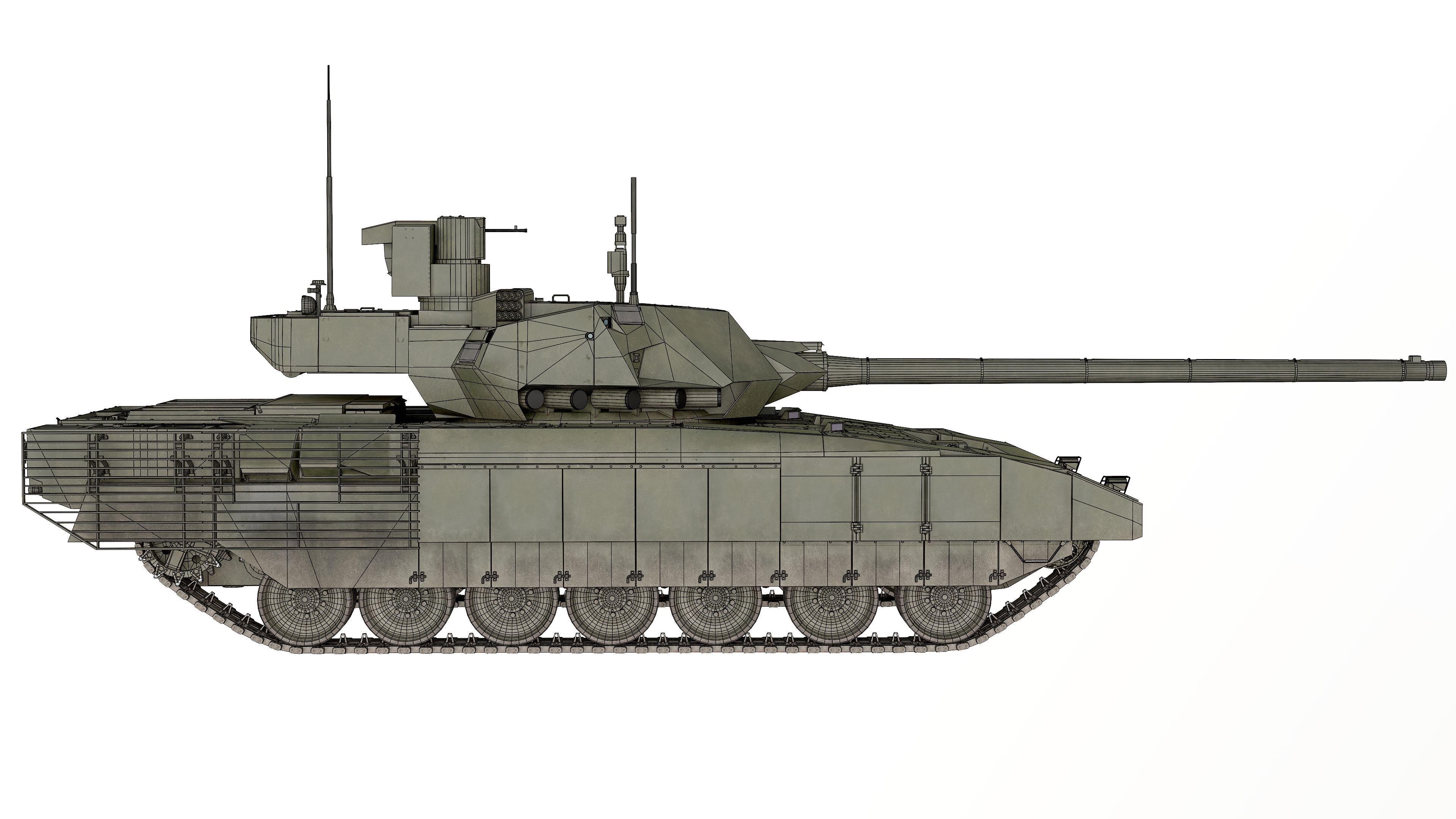 T-14 Armata Russian Tank Game Ready PBR 3D model Low-poly 3D model_38