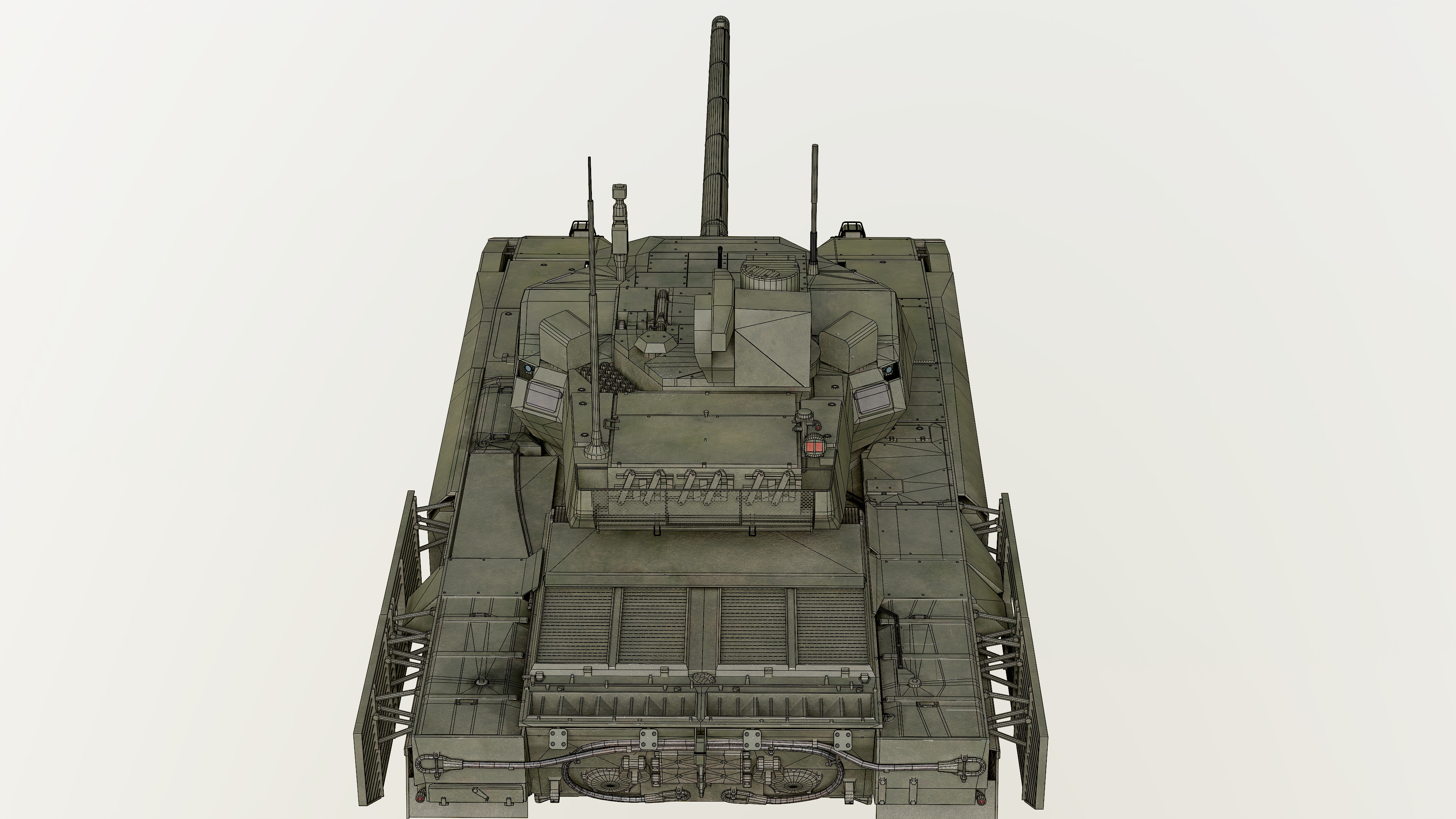 T-14 Armata Russian Tank Game Ready PBR 3D model Low-poly 3D model_44