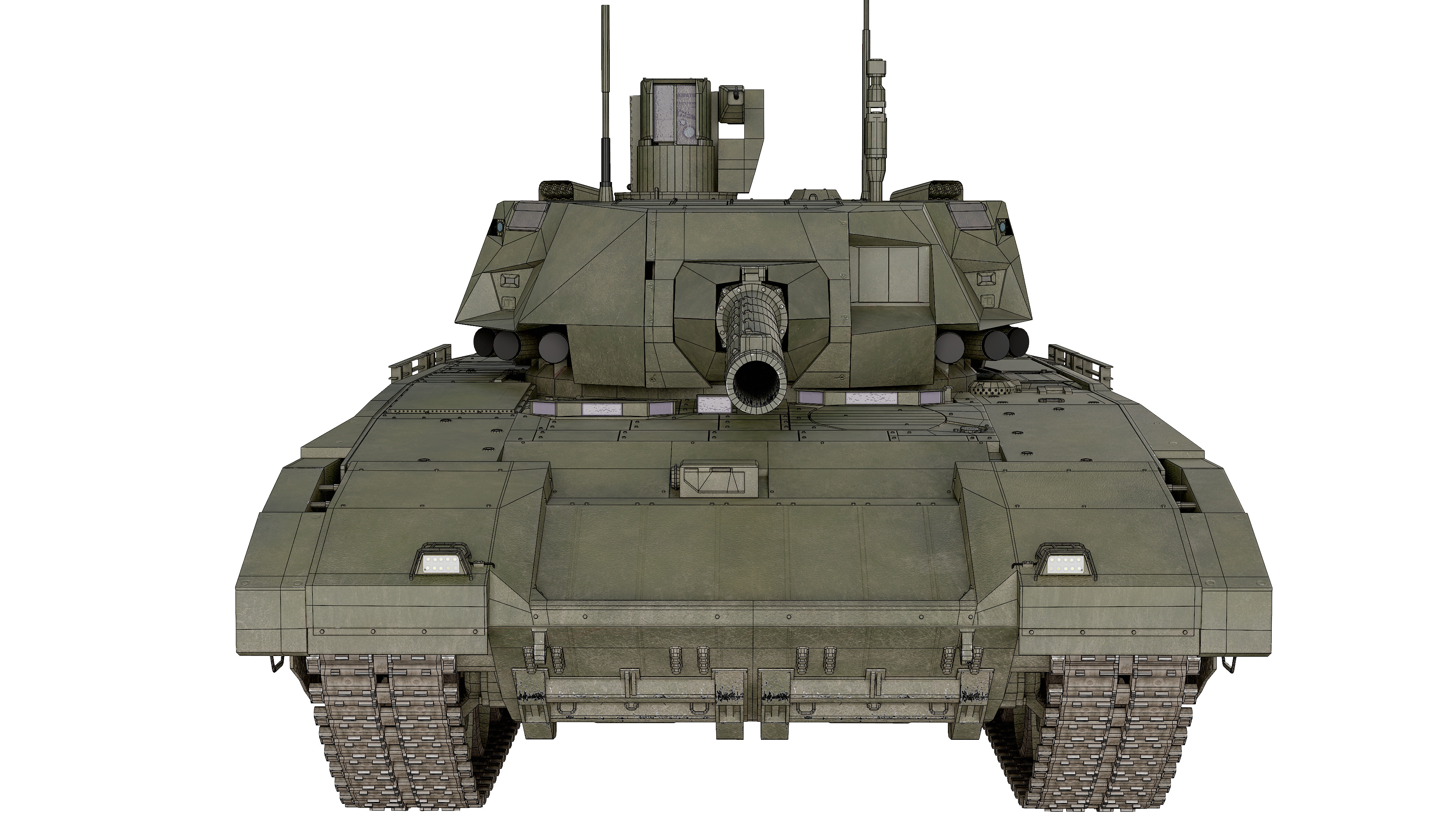 T-14 Armata Russian Tank Game Ready PBR 3D model Low-poly 3D model_40