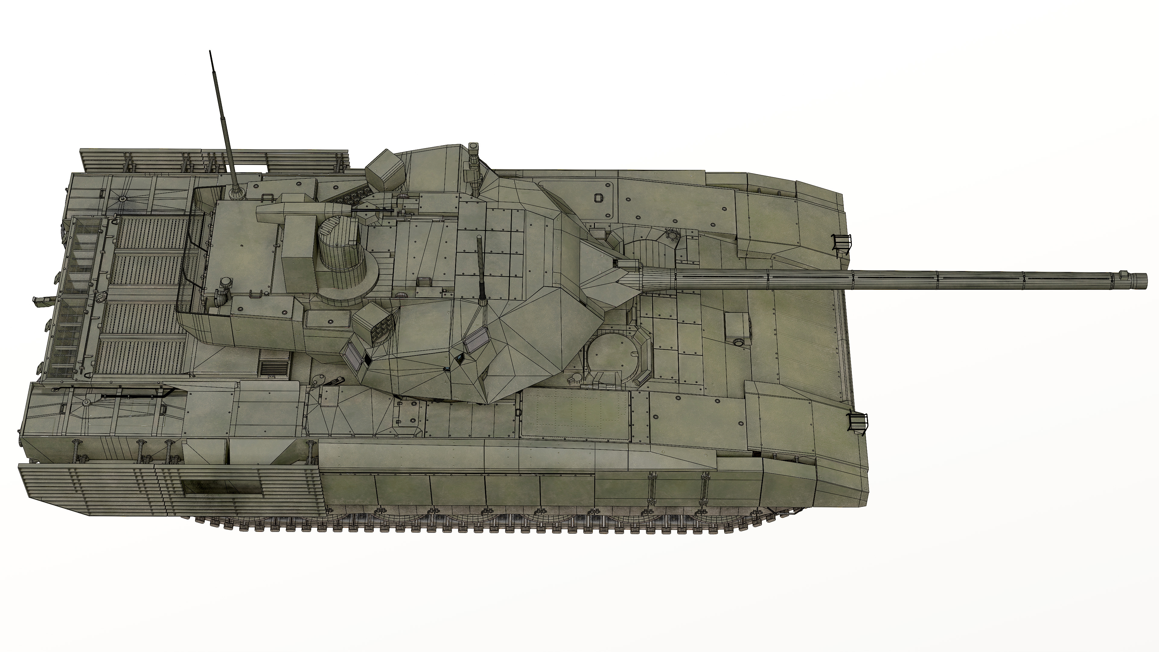 T-14 Armata Russian Tank Game Ready PBR 3D model Low-poly 3D model_46