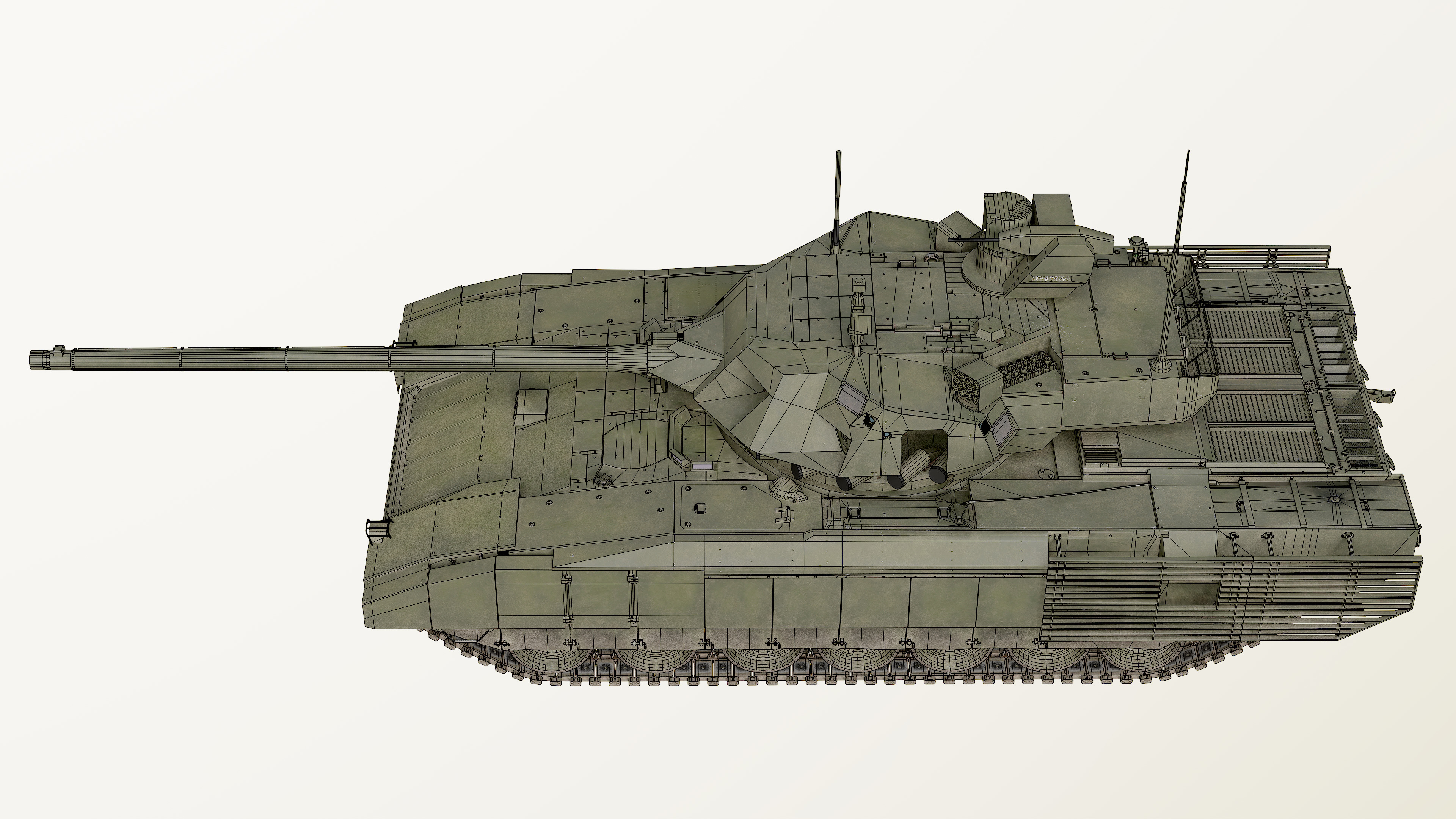 T-14 Armata Russian Tank Game Ready PBR 3D model Low-poly 3D model_42