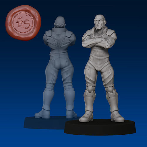Jet Black - Cowboy Bebop - 32mm Miniature 3D print model