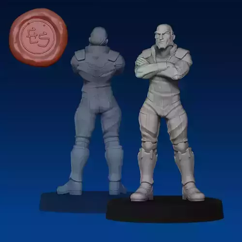 Jet Black - Cowboy Bebop - 32mm Miniature 3D print model