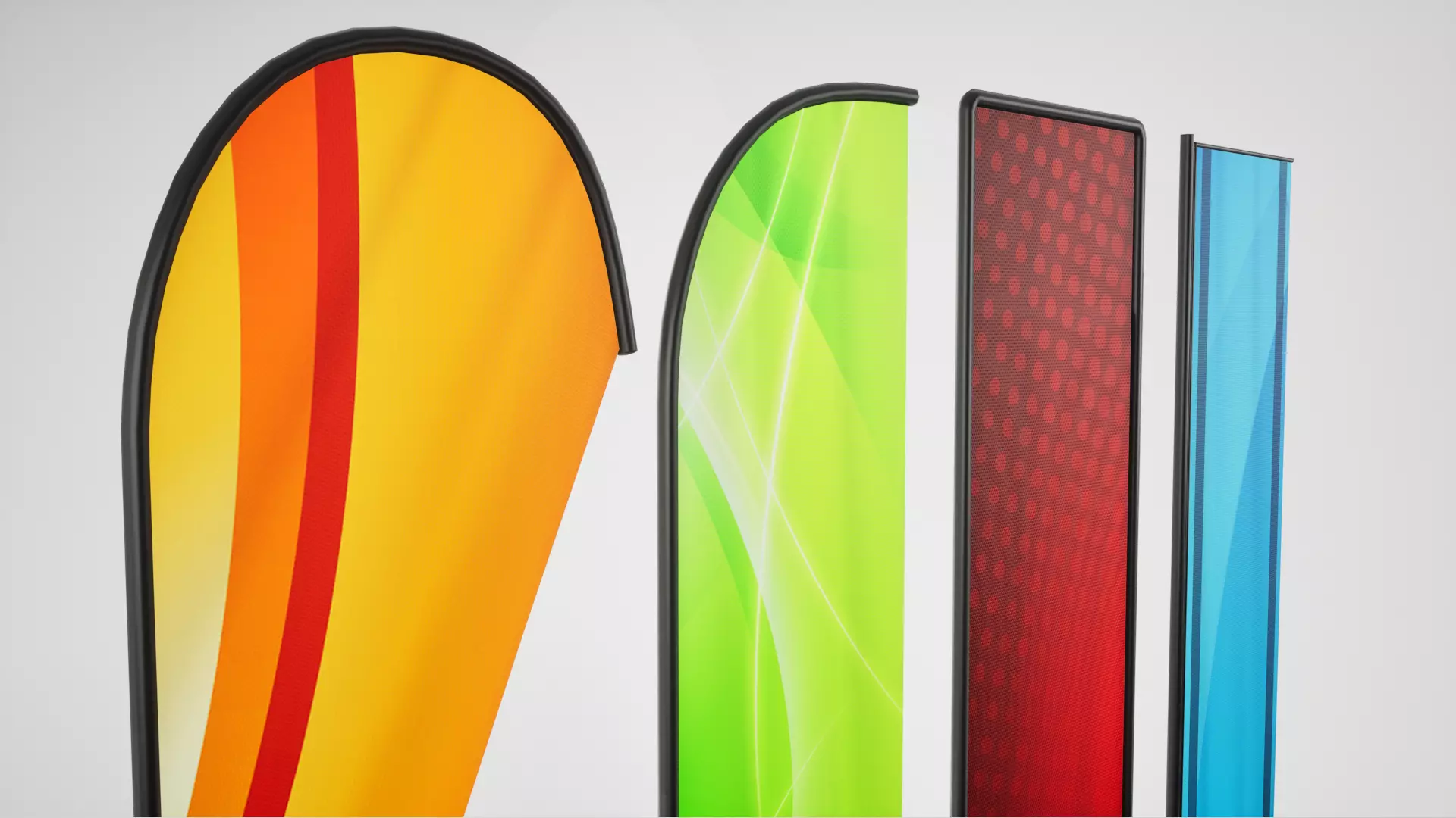 Banner commercial flag Low-poly 3D model_3