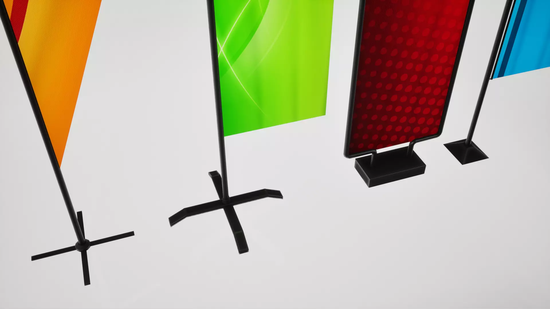 Banner commercial flag Low-poly 3D model_4