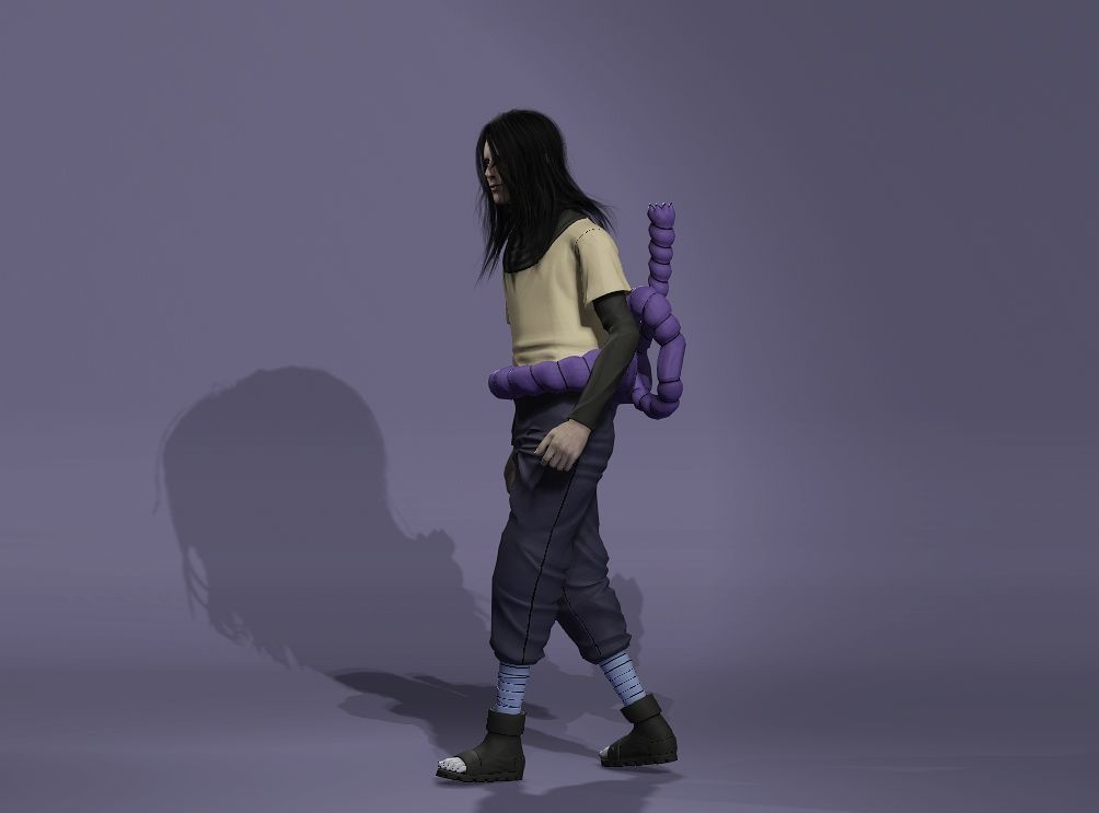 Realistic Mysterious Sorcerer Orochimaru from Naruto meta human 3D model_12