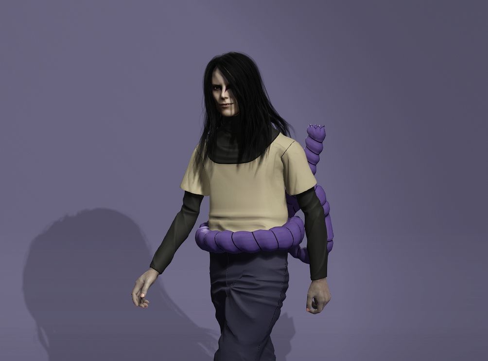 Realistic Mysterious Sorcerer Orochimaru from Naruto meta human 3D model_13