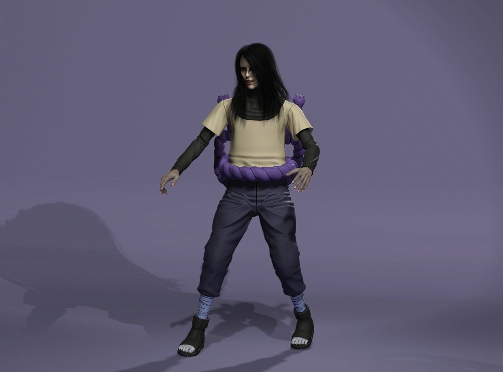 Realistic Mysterious Sorcerer Orochimaru from Naruto meta human 3D model_10