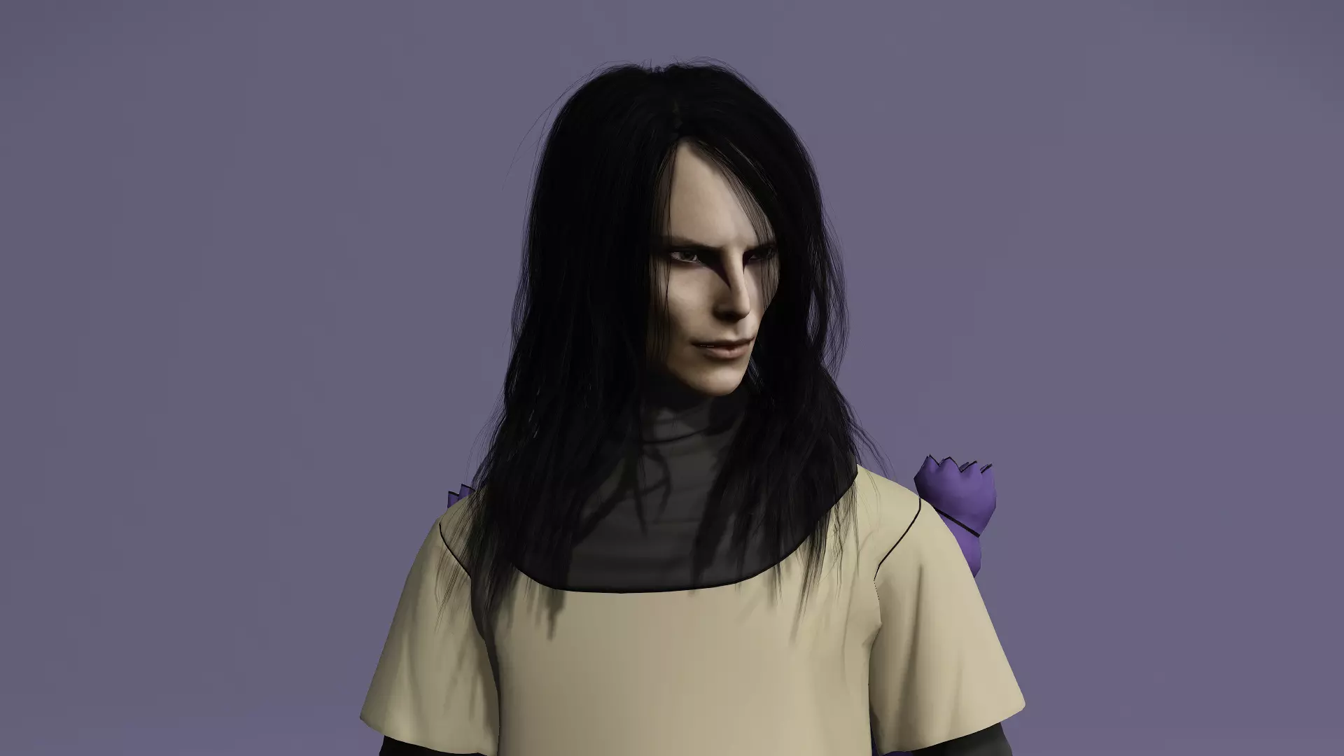 Realistic Mysterious Sorcerer Orochimaru from Naruto meta human 3D model_8