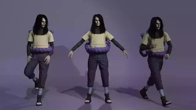 Realistic Mysterious Sorcerer Orochimaru from Naruto meta human 3D model