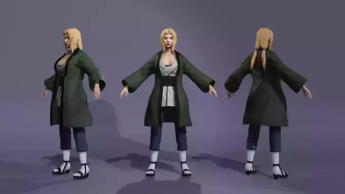 Realistic Sexy Female Ninja character Tsunade from Naruto 3D model