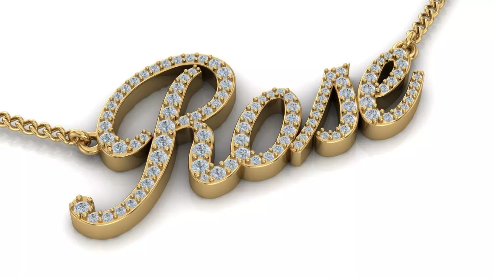Custom Diamond Name Pendant ROSE 3D print model