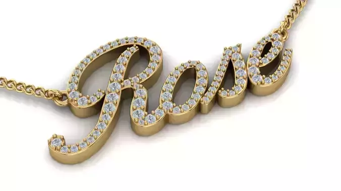 Custom Diamond Name Pendant ROSE