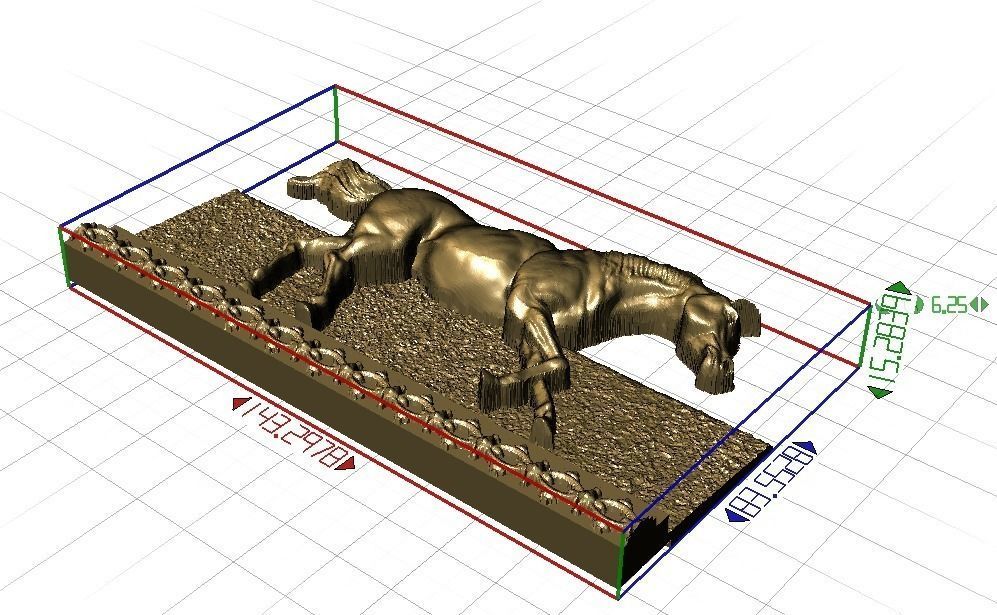 Galloping Horse in reliefs 3D print model_4