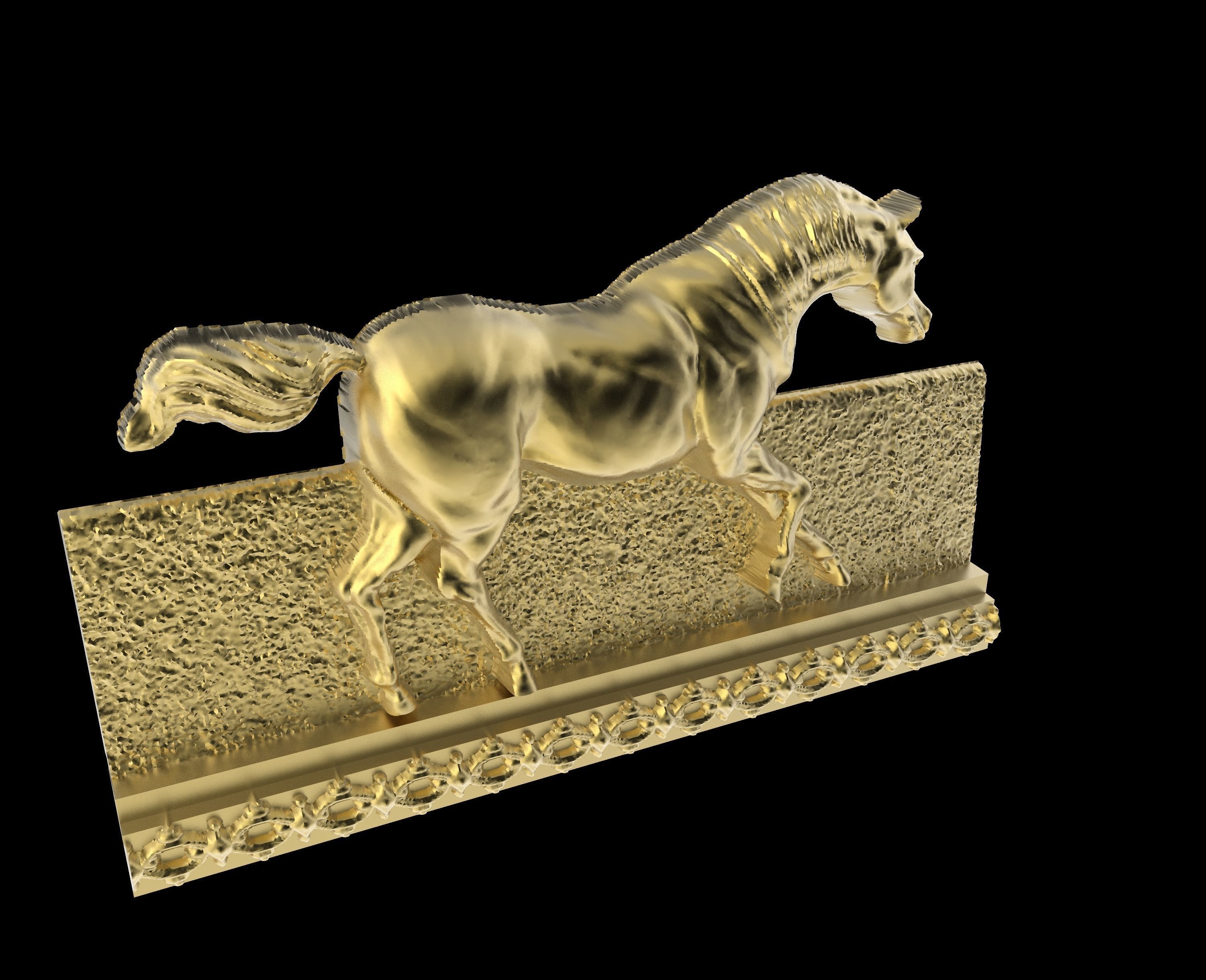 Galloping Horse in reliefs 3D print model_2