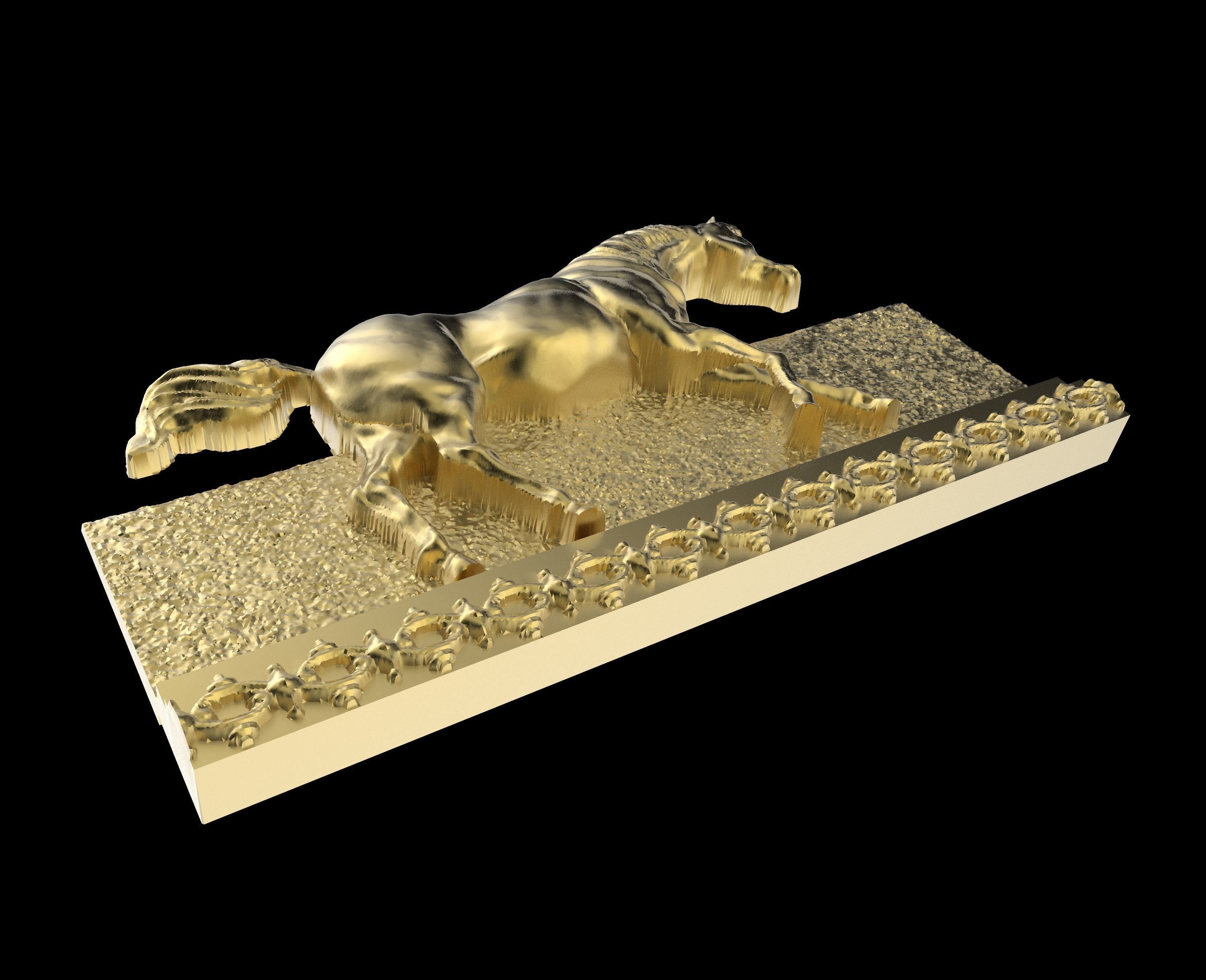Galloping Horse in reliefs 3D print model_1