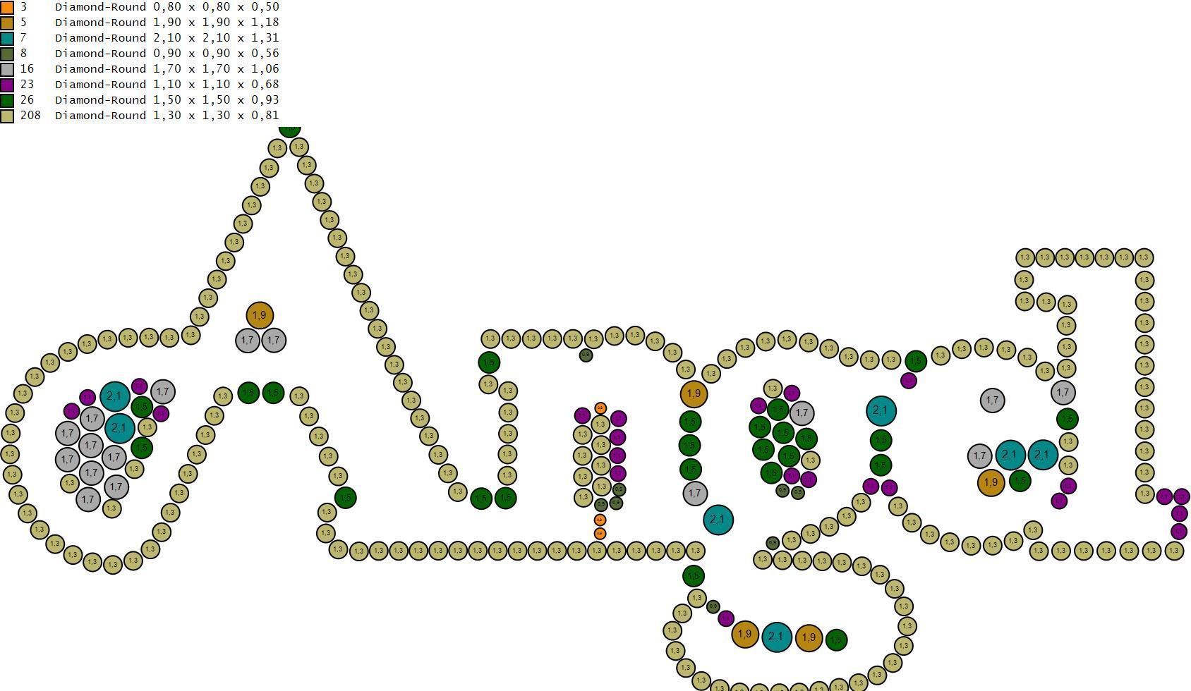 Custom Diamond Name Pendant ANGEL 3D print model_6