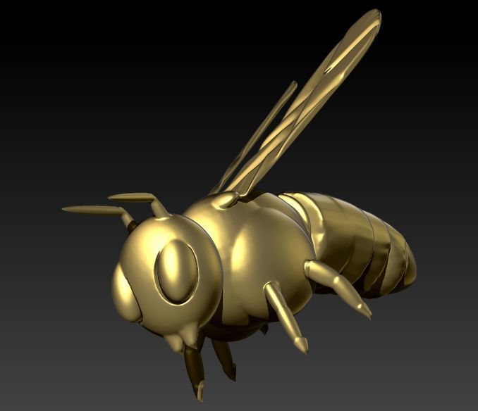 Bee Pendant charm necklace 3D print model_7