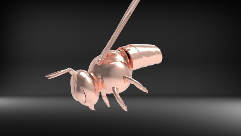 Bee Pendant charm necklace 3D print model_12