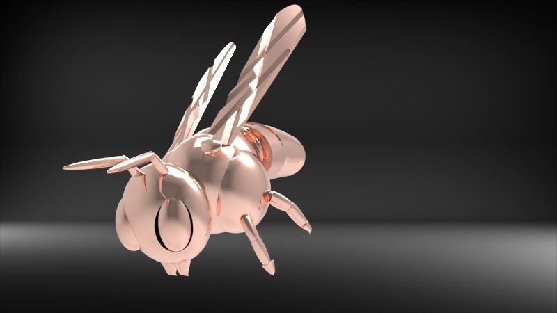 Bee Pendant charm necklace 3D print model_11