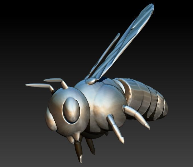 Bee Pendant charm necklace 3D print model_10