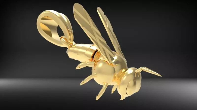 Bee Pendant charm necklace 3D print model_0