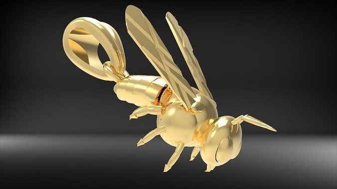 Bee Pendant charm necklace 3D print model