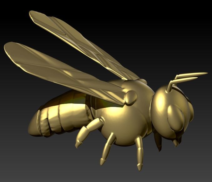 Bee Pendant charm necklace 3D print model_2