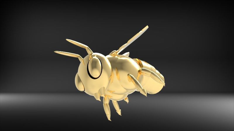 Bee Pendant charm necklace 3D print model_15
