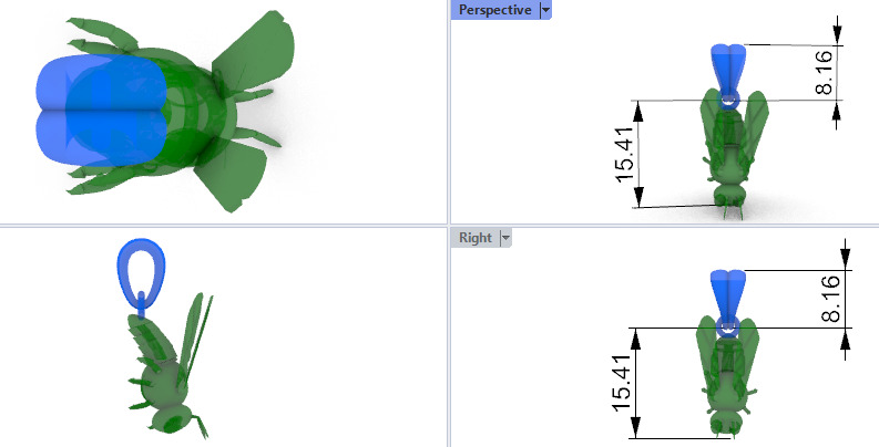 Bee Pendant charm necklace 3D print model_18